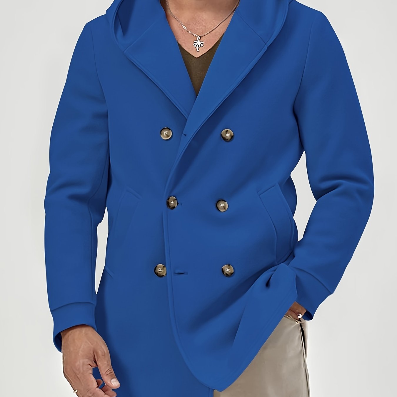 Royal blue outlet trench coat mens