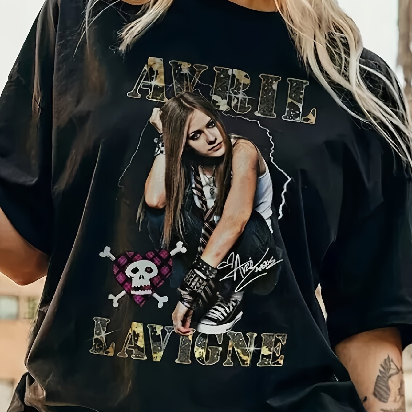 Image of Avril Gne 2024 -shirt - Official Concert Merch With Iconic Song Logos & Album Graphics, Casual Round Neck Tee For Wear, Machine Washable Fan Apparel