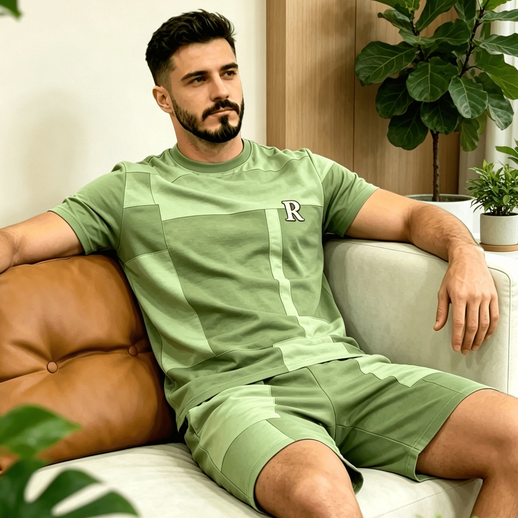 TEMU ensemble de pyjama décontracté pour homme pour , l'été et , tenue de détente confortable à manches courtes et short, ensemble 2 pièces