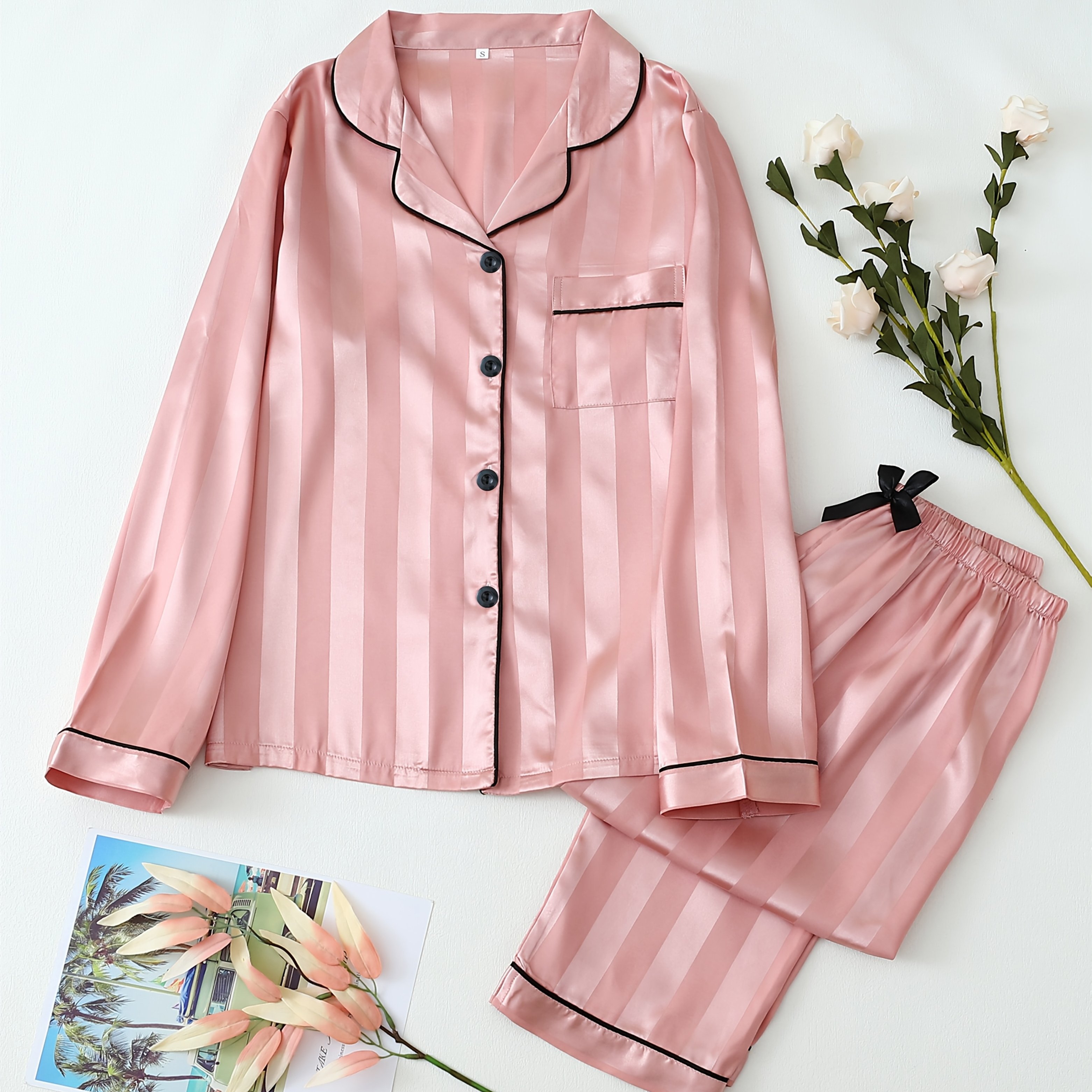 Jacquard Striped Long-sleeve Long-pants Youth Set, For Teenager