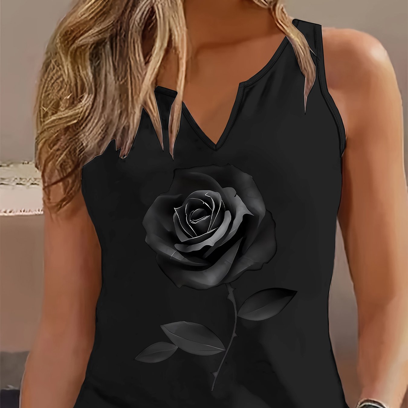 TEMU Graphic Print Tank Top, Sleeveless Casual Top For Summer And Spring, Women's Clothing