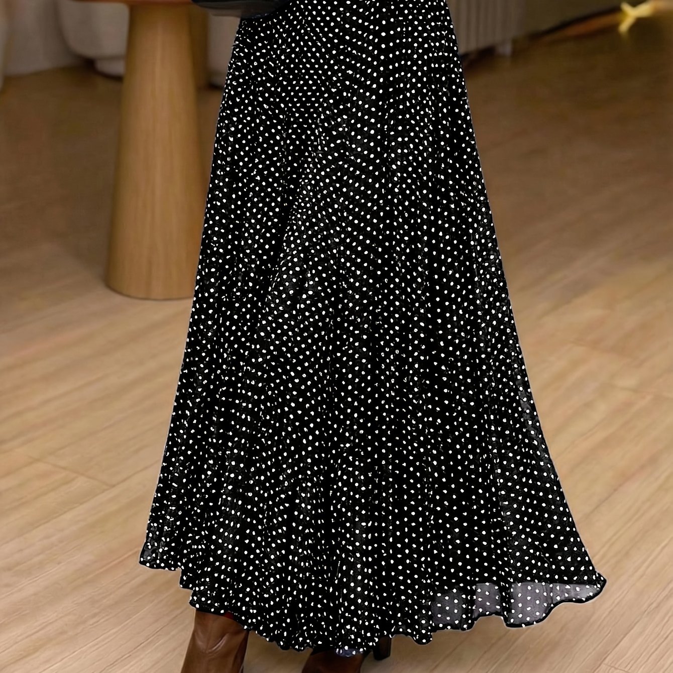 TEMU New Women's Fashion Easy Temperament Casual Elegant Daily Polka Dot Pattern Skirt [asd1] []