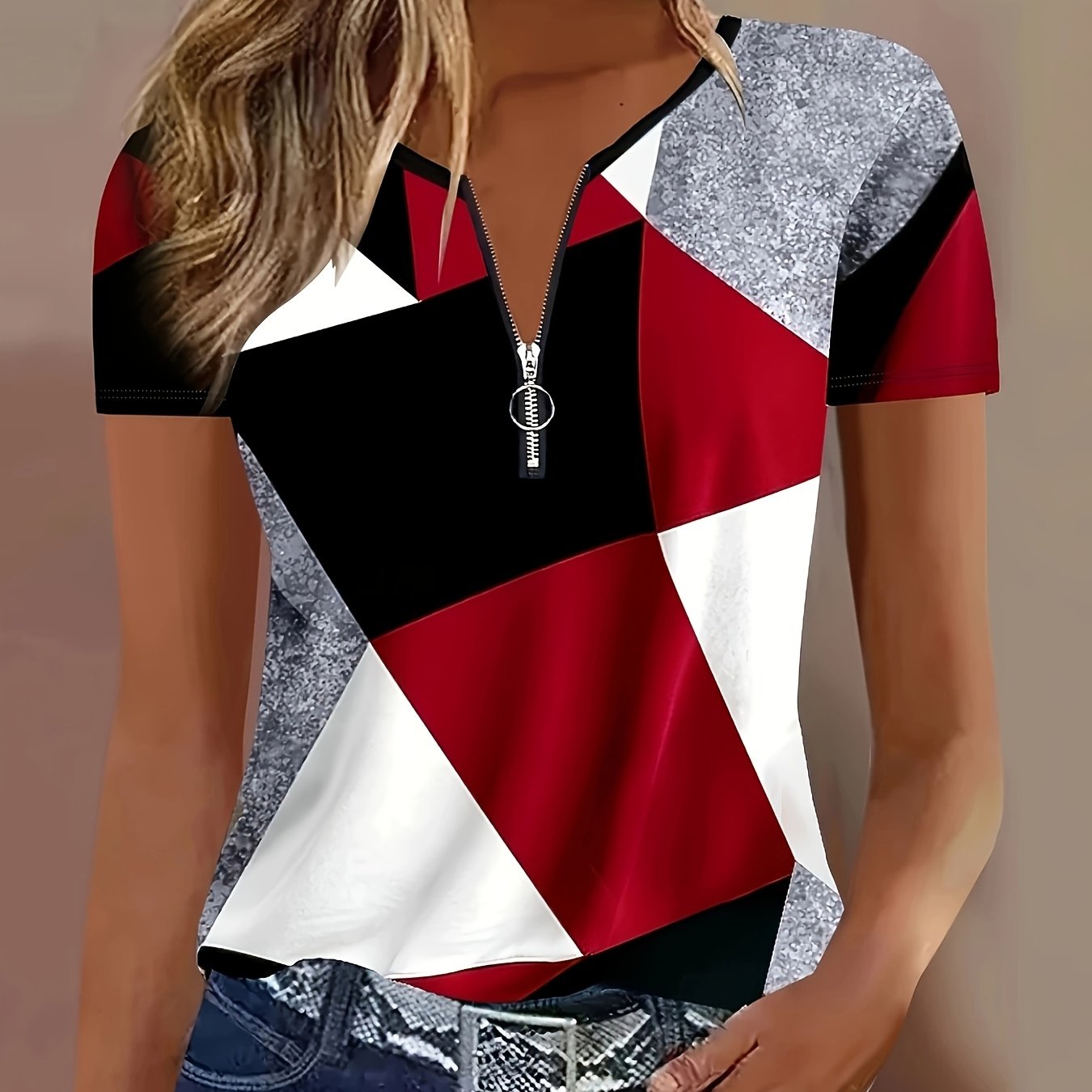 Women's Short Sleeve Summer Print T-shirt
