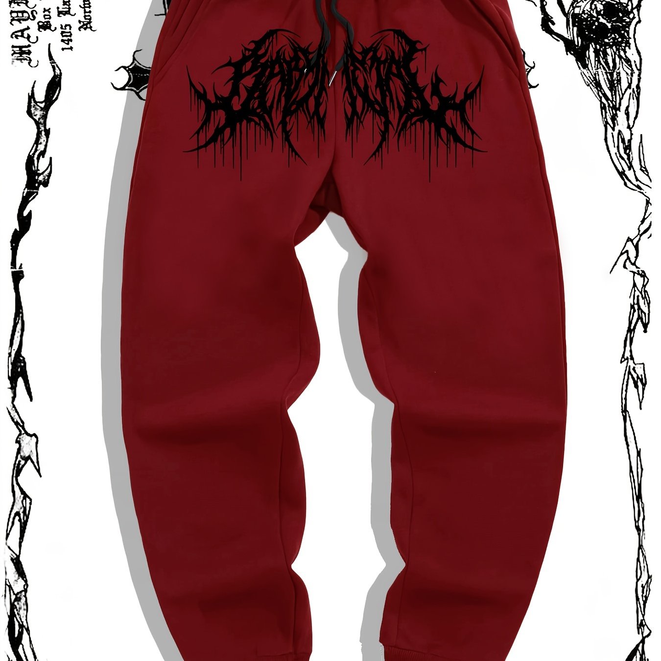 TEMU Spring Fashion Hit - Men's Original Gothic Dark Style Casual Jogging Pants, Fitness Sports Long Pants