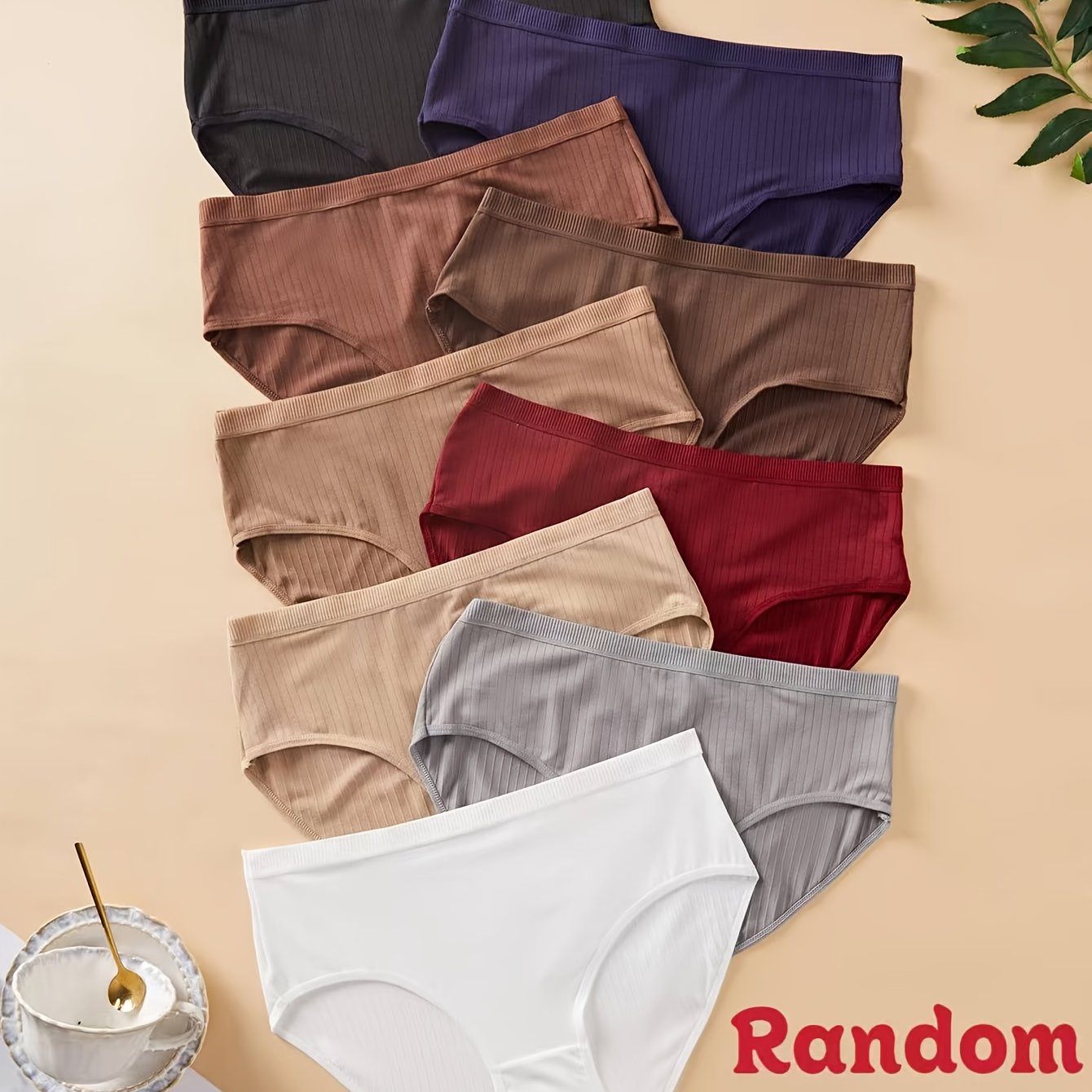 TEMU 7-pack Random Size Women's Panties, Comfortable And Simple, Random Colors
