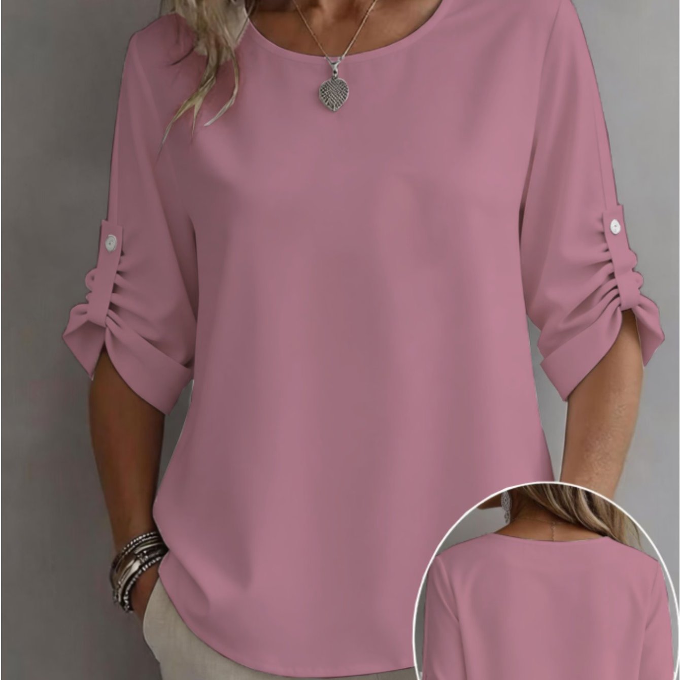 TEMU Fashion Women's Clothing, Casual Loose Long Sleeve Top, Elegant Shirt, Western , Versatile Shirt For