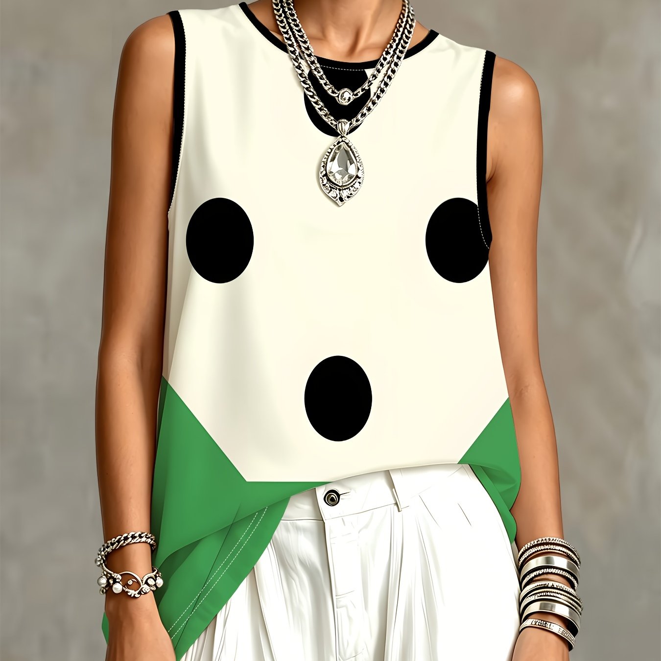 TEMU Stylish Printed Women's Fashion Casual Sleeveless Tank Top, Versatile And Comfortable Skin-friendly Inner Or Outer Wear For Daily Streetwear And