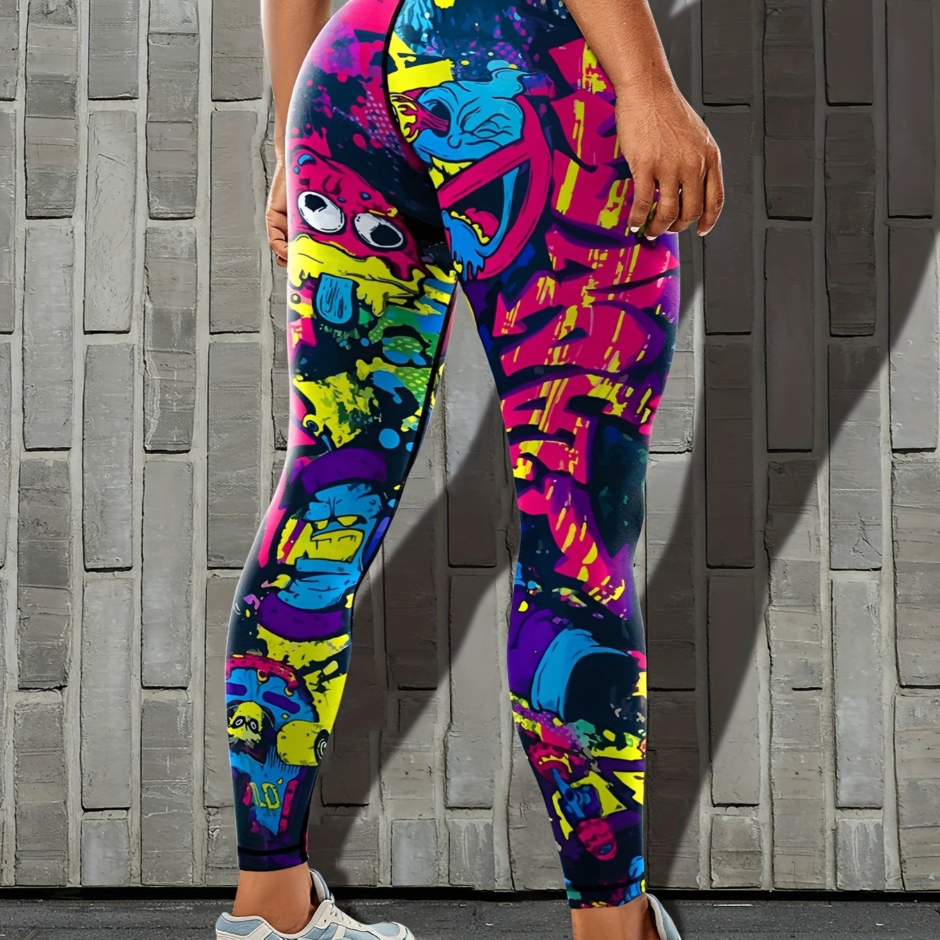 Colorful Graffiti Patterned Leggings - Modern Booty Lifting