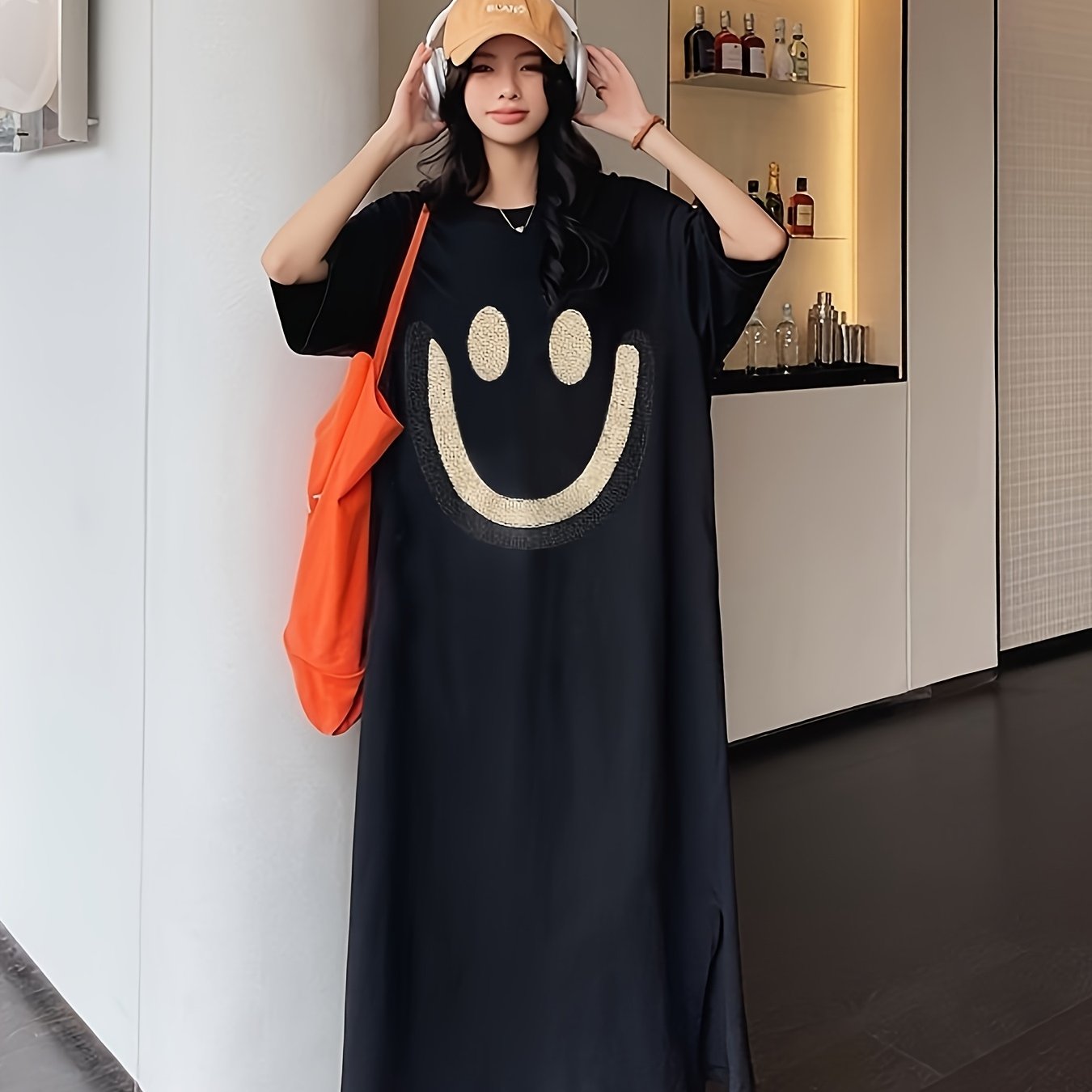 TEMU 【商品名】レディース ルーズ トレンド ファッション ロングドレス 夏の新作デザイン ドレス ショッピングや通勤に最適