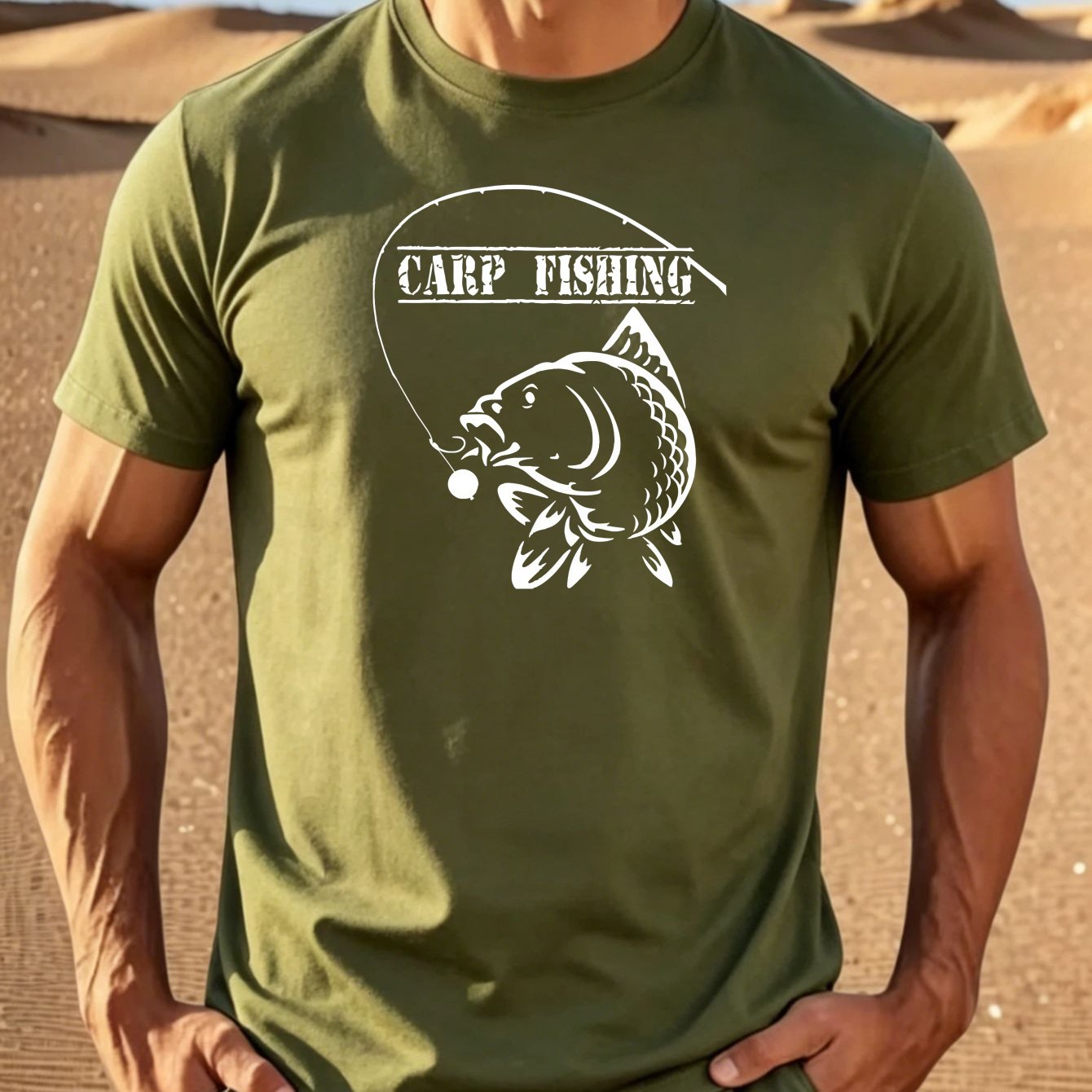 TEMU T-shirt d'été confortable pour homme pour l'exercice, motif d'hameçon de pêche à la , design tendance imprimé, mode
