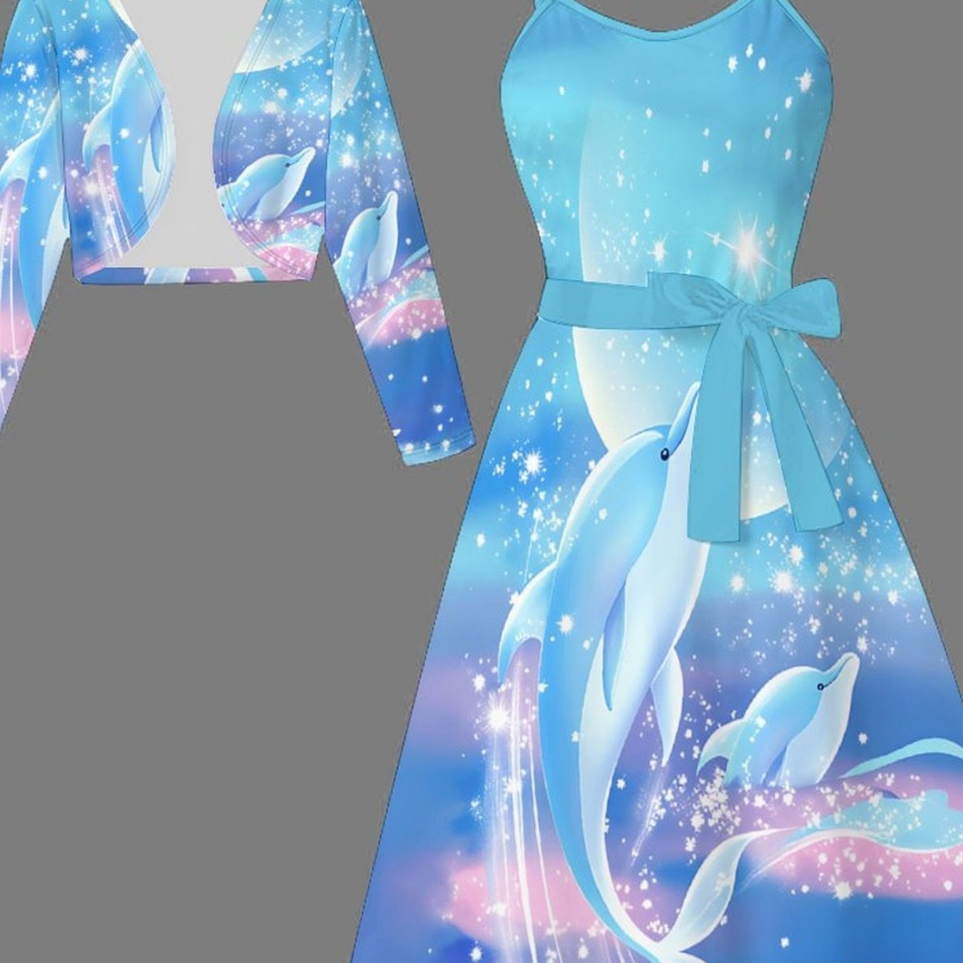 Image of Elegant And Fashionable 2pcs Set For Women (long-sleeved Coat + Lace-up Halter Dress), With Multi-element Full-, Is An Ideal Outfit For Women' Life, , Travels, Parties And Gatherings