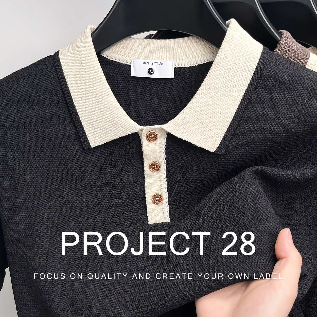 TEMU 22.20% 7.40% Linen High-quality Light Luxury Men's Short Sleeve Collar Pullover Knit Shirt Contrast Trim Fashion Casual Suitable For Outdoor