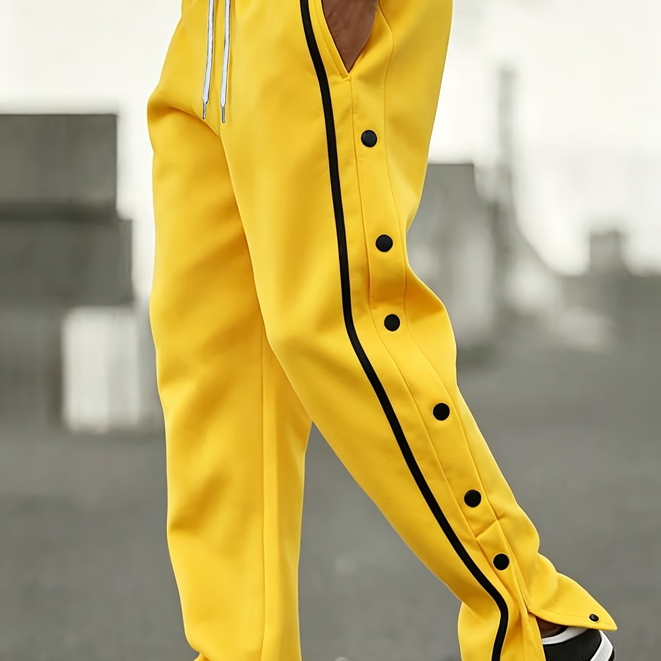 TEMU Pantaloni lunghi sportivi casual da , pantaloni dritti con laterale