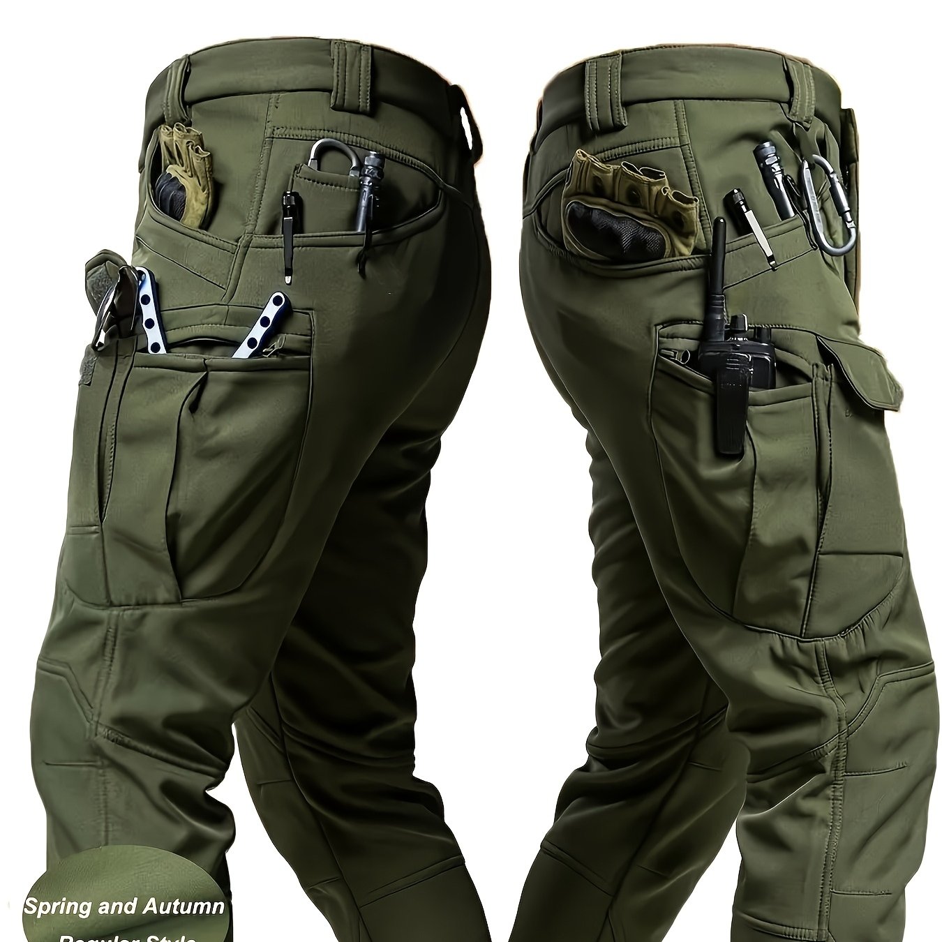 TEMU Men's Heavy Duty Outdoor Tactical Pants, Multi- | Durable Stretch Trousers Suitable For Hunting | Comfortable Breathable Work Climbing Pants