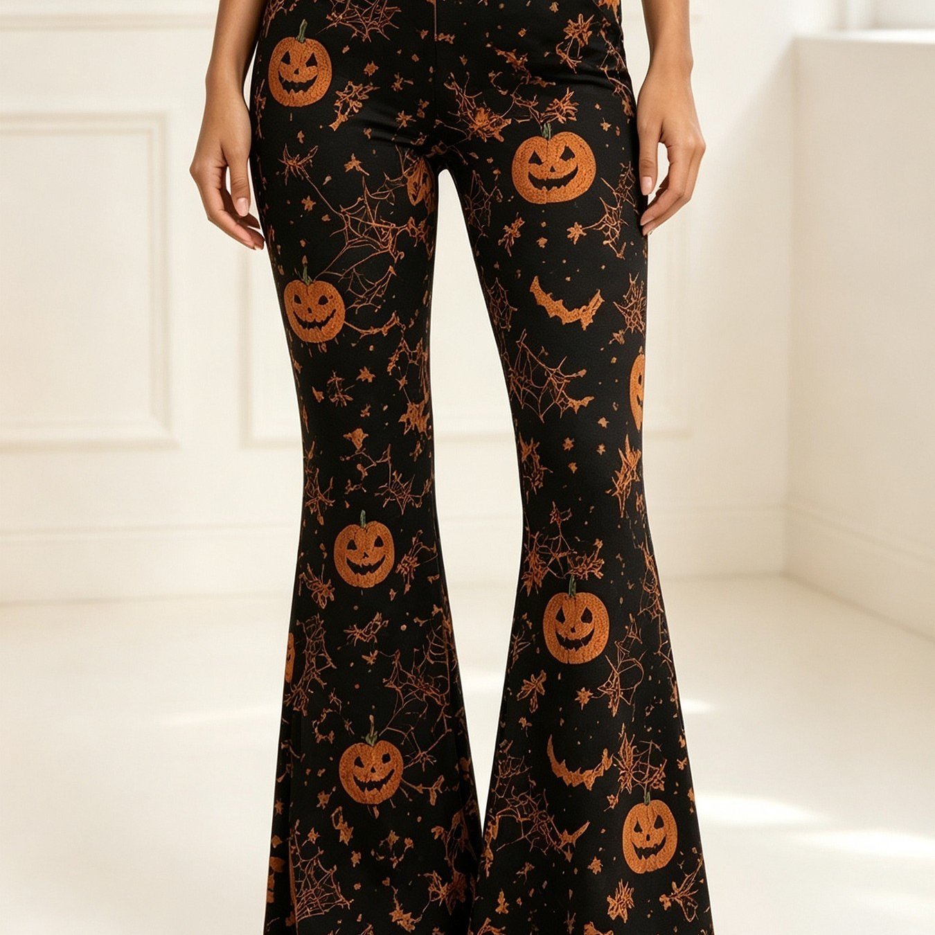 item picture womens bell   pants for halloween pumpkin and bat   trousers suitable for halloween parties and daily  