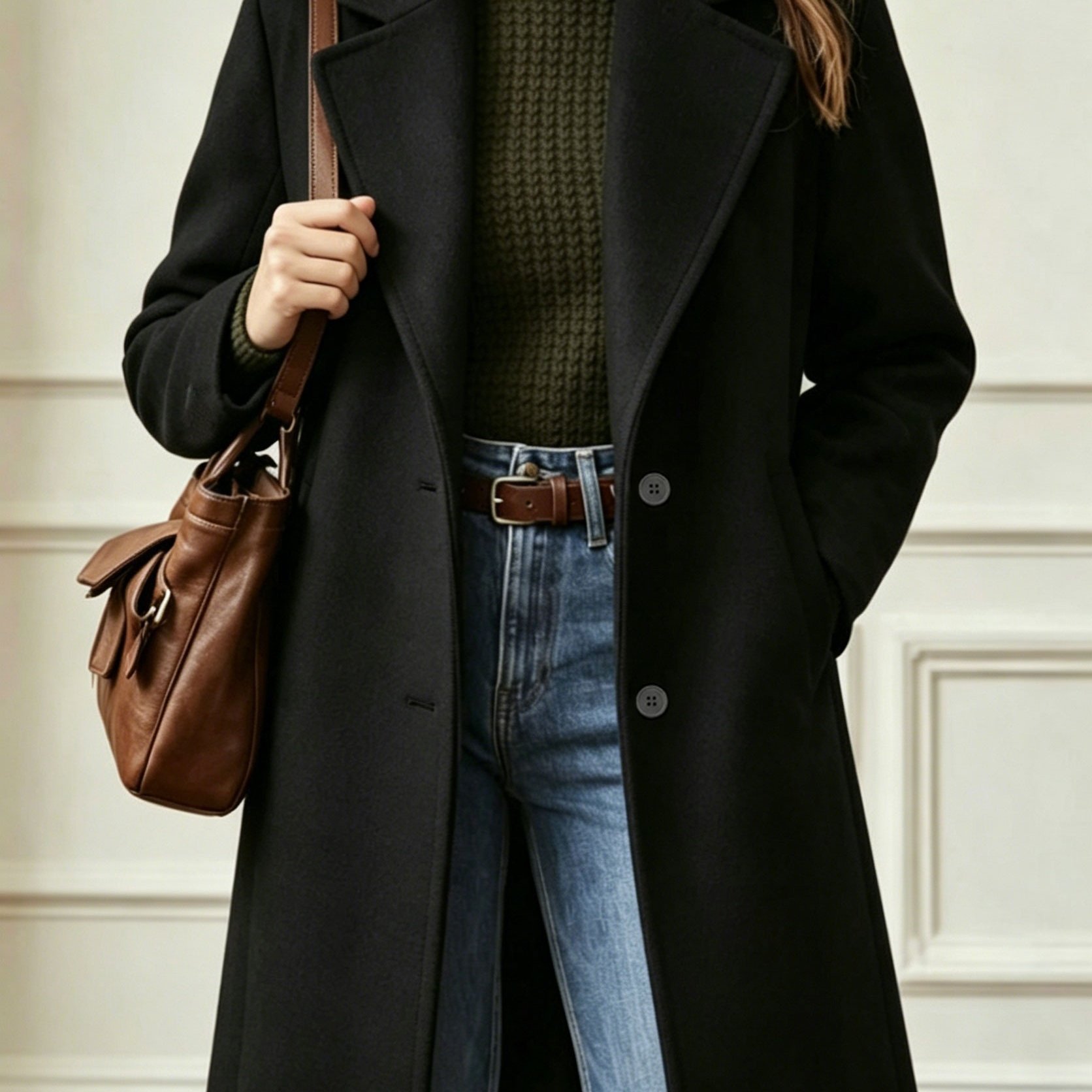 TEMU Plus Size Women's Suit Lapel Coat, Mid-length Elegant Loose Fall Winter Women's Jacket