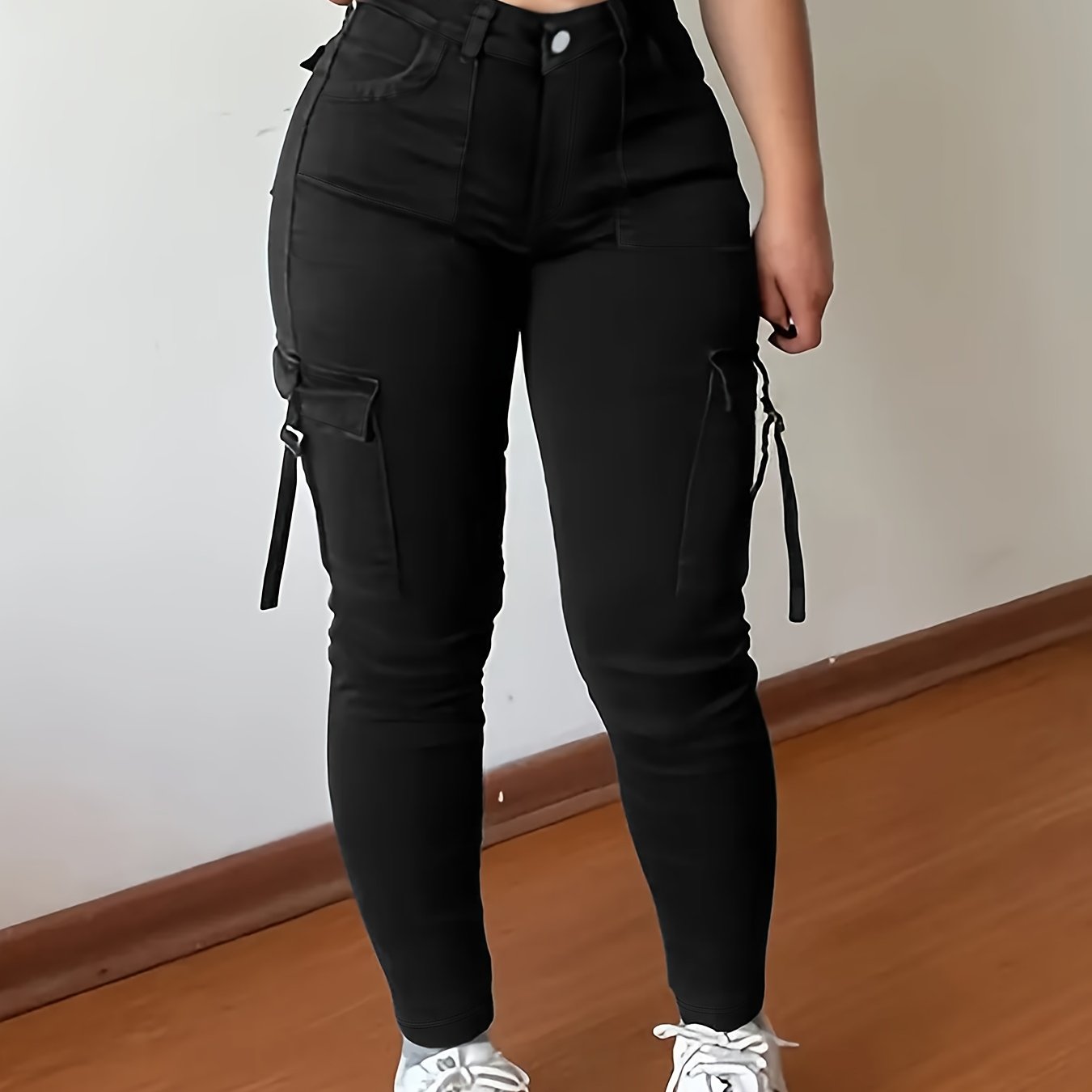 Image of American Fried Street Solid Color Multi-pocket Overalls