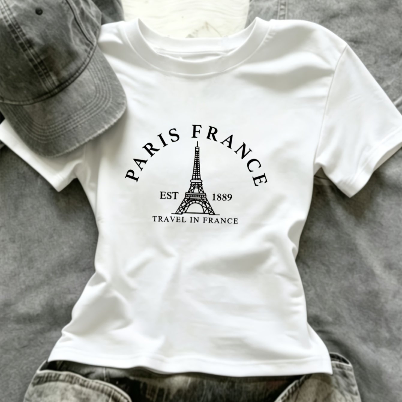 TEMU European And Hot 1pc Women's Casual Top, Vintage , Relaxed Y2k Street Style, Sweet And Cool, Casual, , Korean Style, Ins-inspired, Creative