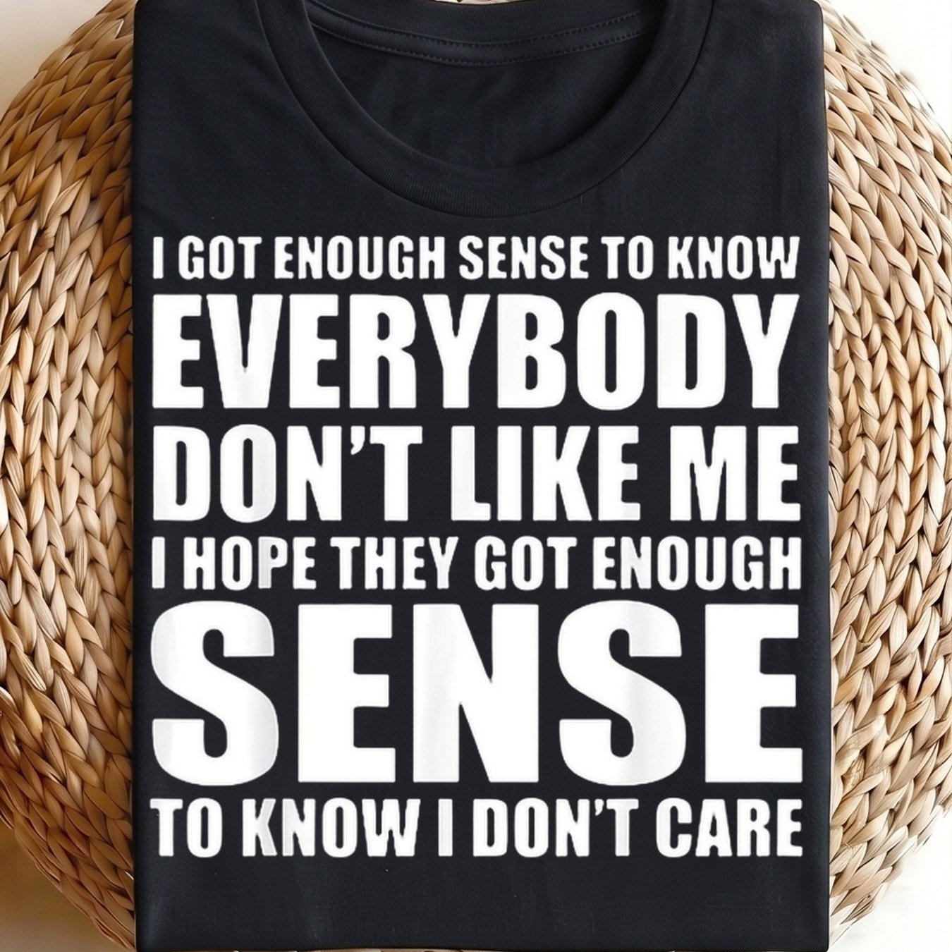 Men's Funny Sarcastic T-shirt " Enough Sense To Don't " Retro - Sassy Statement Short Sleeve Round Neck Top With Aesthetic Text Print, Suitable For Casual Attire & Humorous Outfits