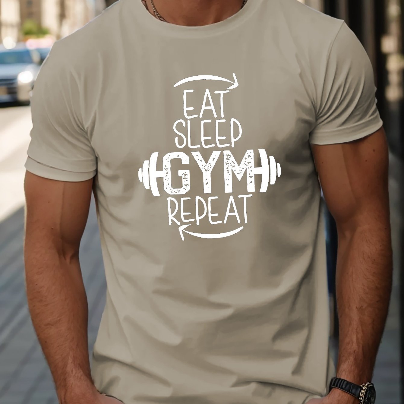 EAT SLEEP GYMNASTICS REPEAT Print Camiseta De Manga Curta - Temu