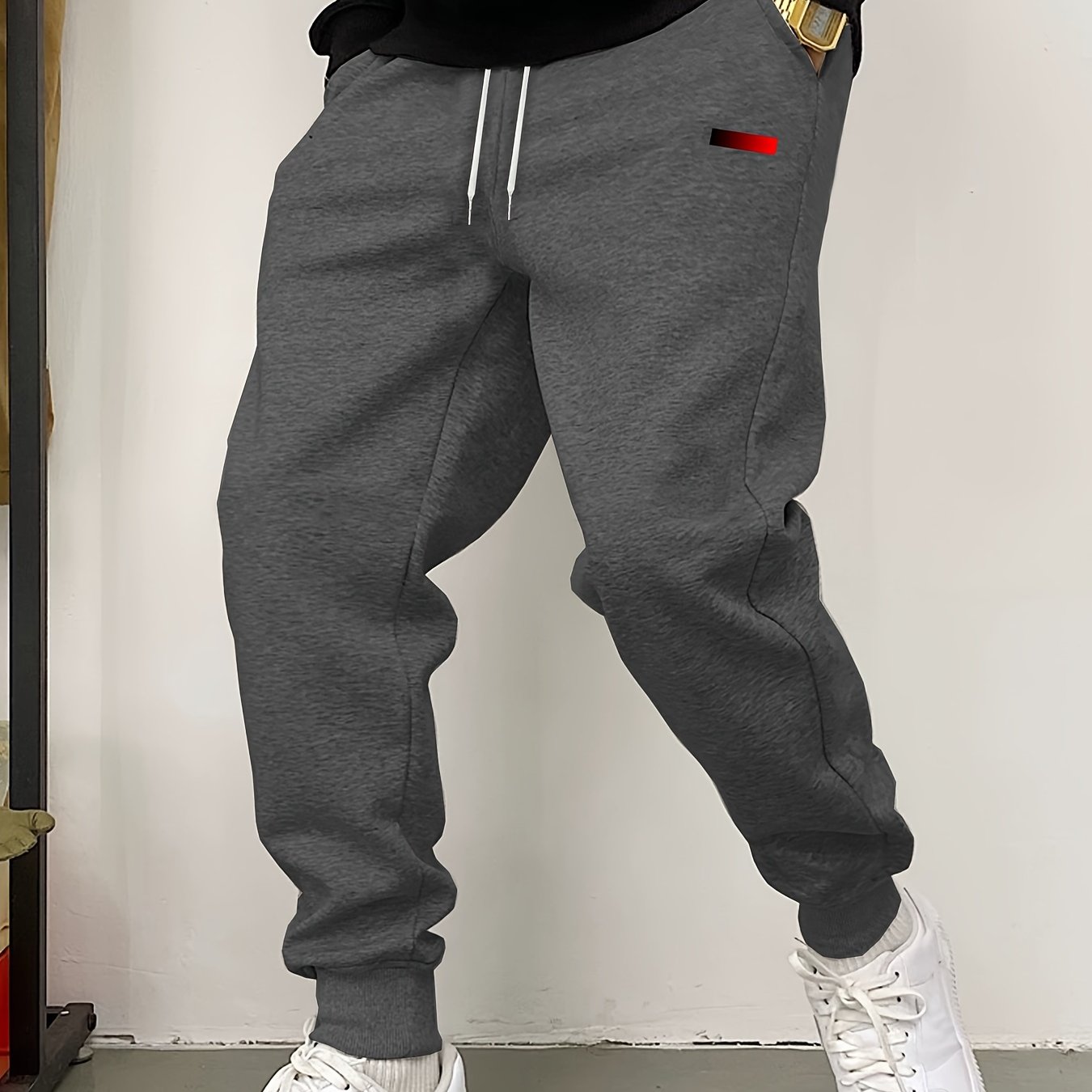 TEMU Pantalon de survêtement décontracté pour hommes, pantalon de sport confortable d'automne et d'hiver, jogging d'extérieur décontracté d'hiver