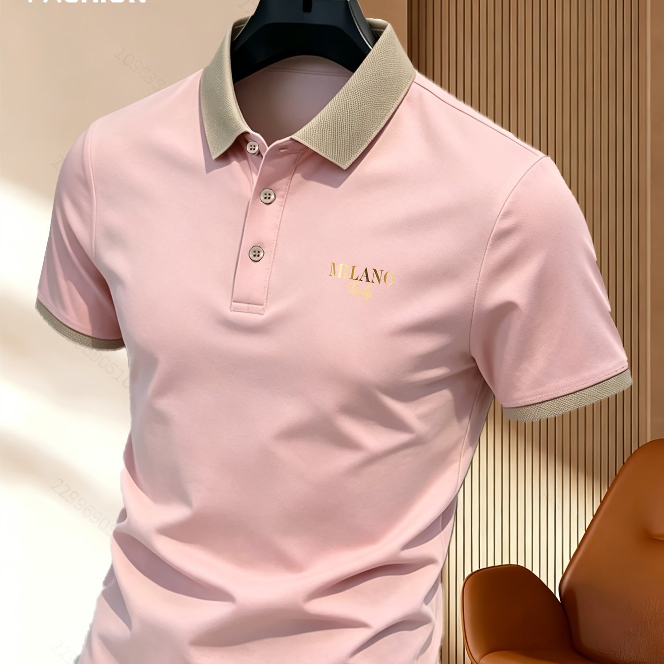 TEMU Men's Shirt, Small Corsage Logo, Gradient Letter Print High-end Design, Street Casual Business Entertainment Indoor And Outdoor Daily Wear,