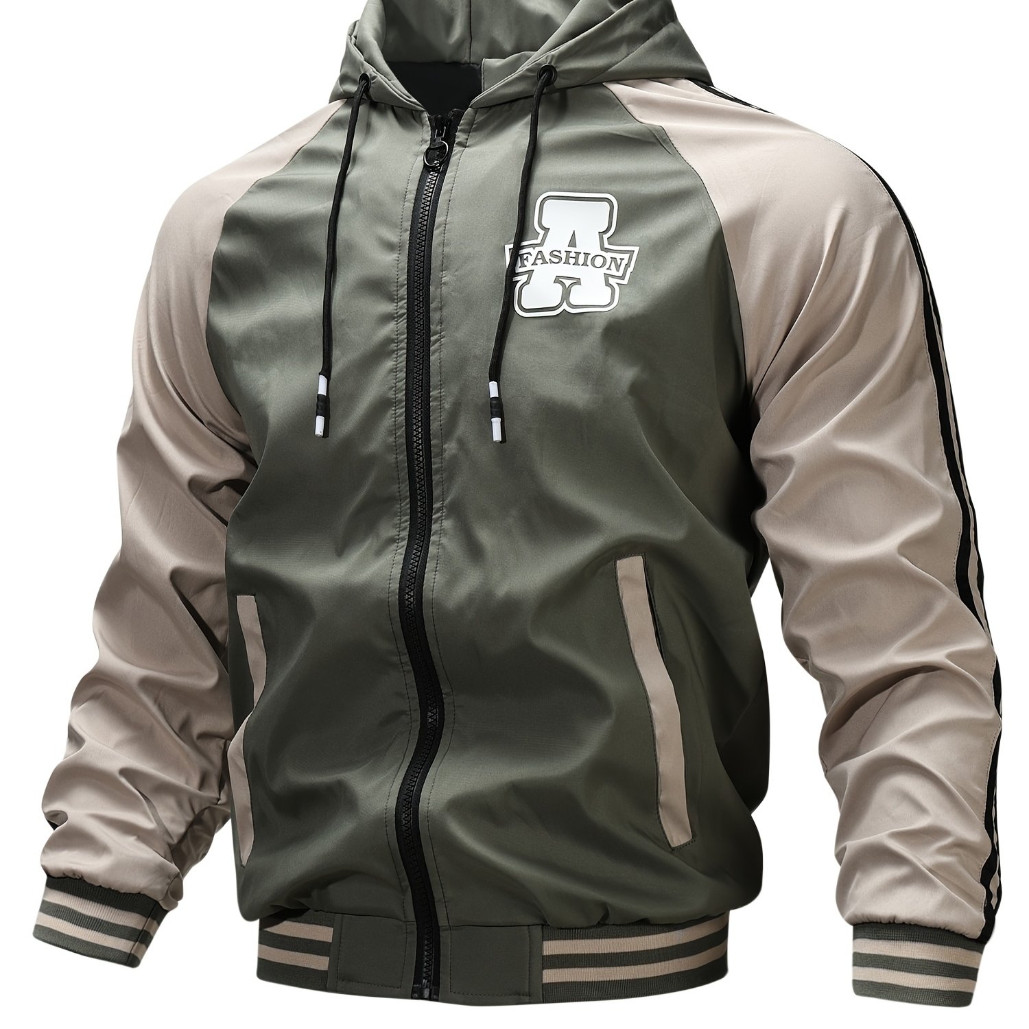 TEMU Men' Hooded Jacket A Printed Hooded Jacket Lightweight Fashion Jacket Hooded Jacket Comfortable