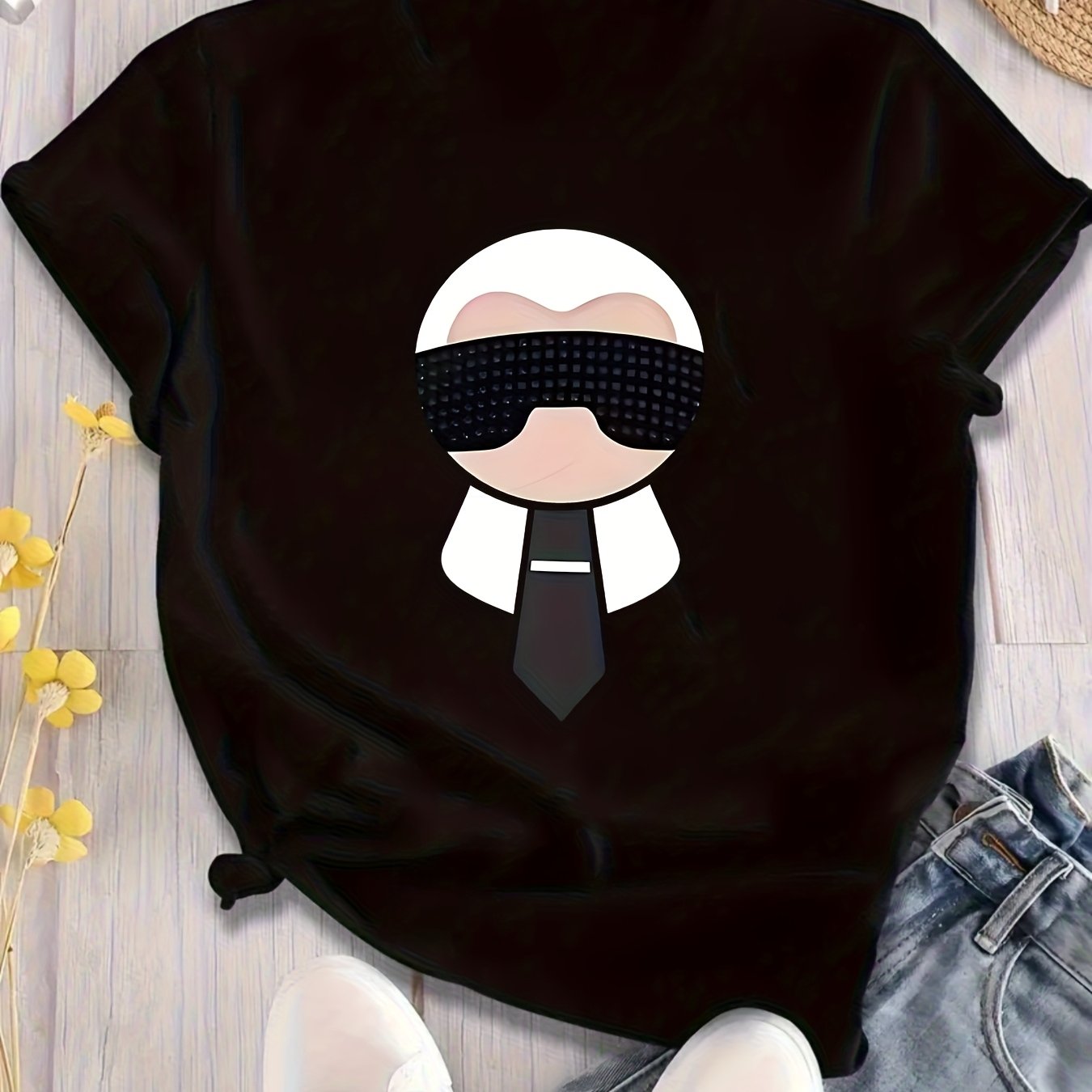 TEMU Icon T-shirt - Minimalist Iconic Design, Fashionable And , Ideal For Casual Wear, For Fashion Enthusiasts, Offer, Best Deal