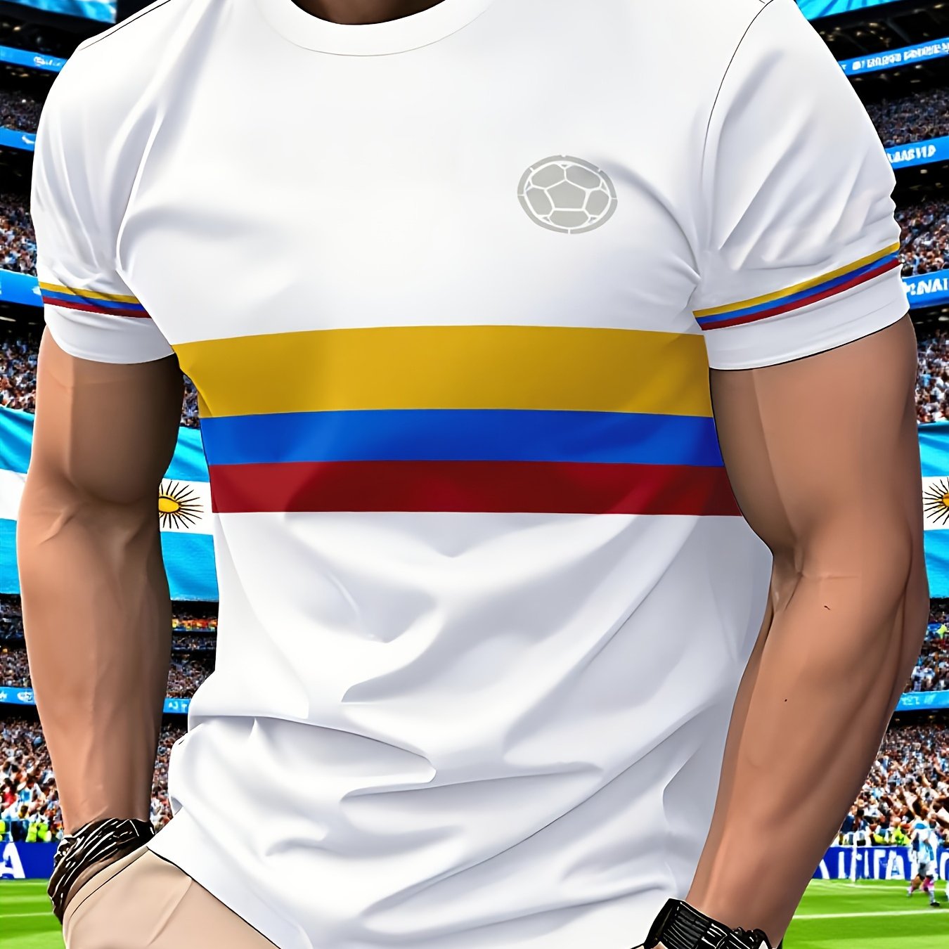 TEMU Camiseta de Manga Corta para Hombre - Transpirable e - Top para Deportes al y Uso Diario - Corte Regular Disponible, Ropa Cómoda y Transpirable
