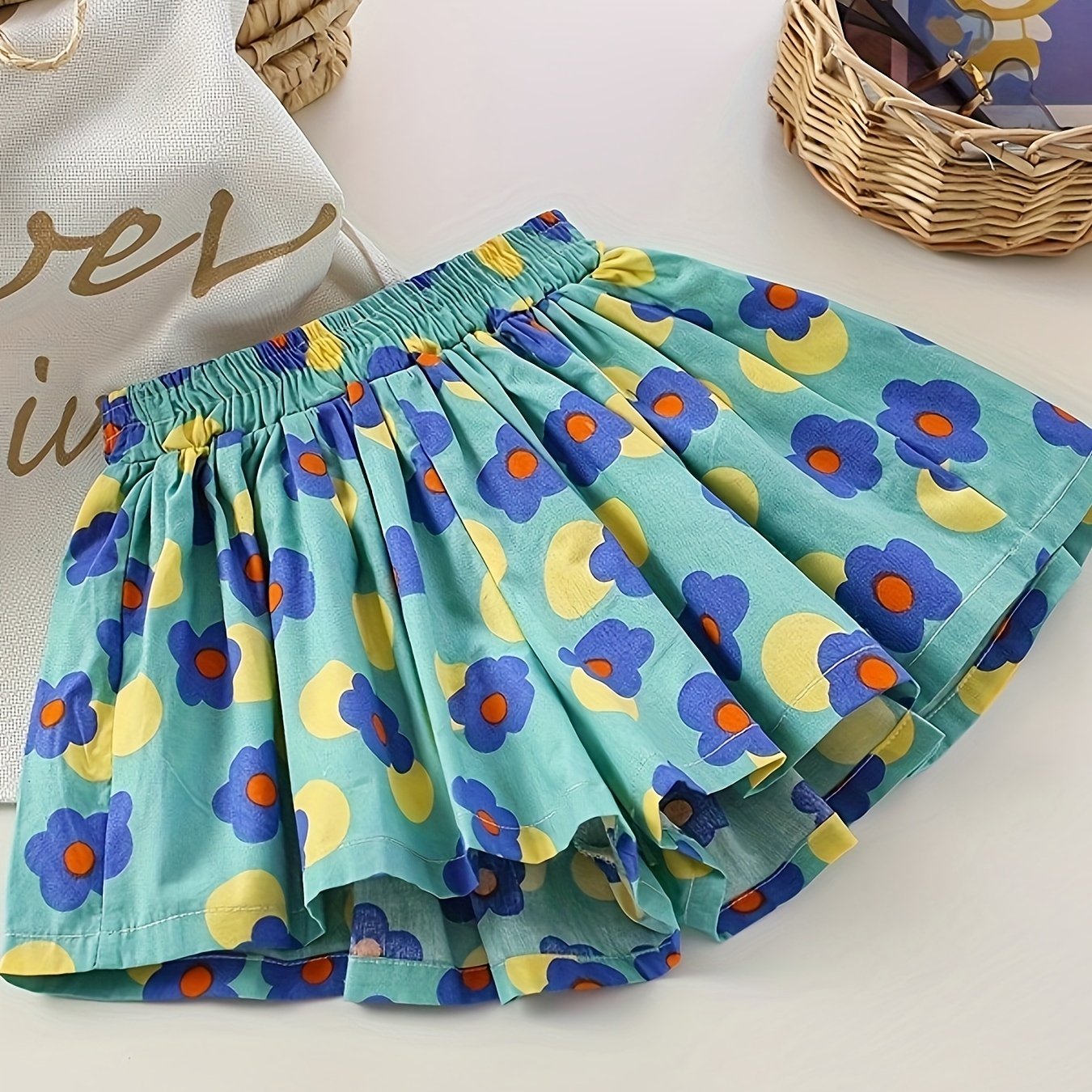 Image of Girls' Shorts Summer Casual Pants 2024 New Floral Shorts
