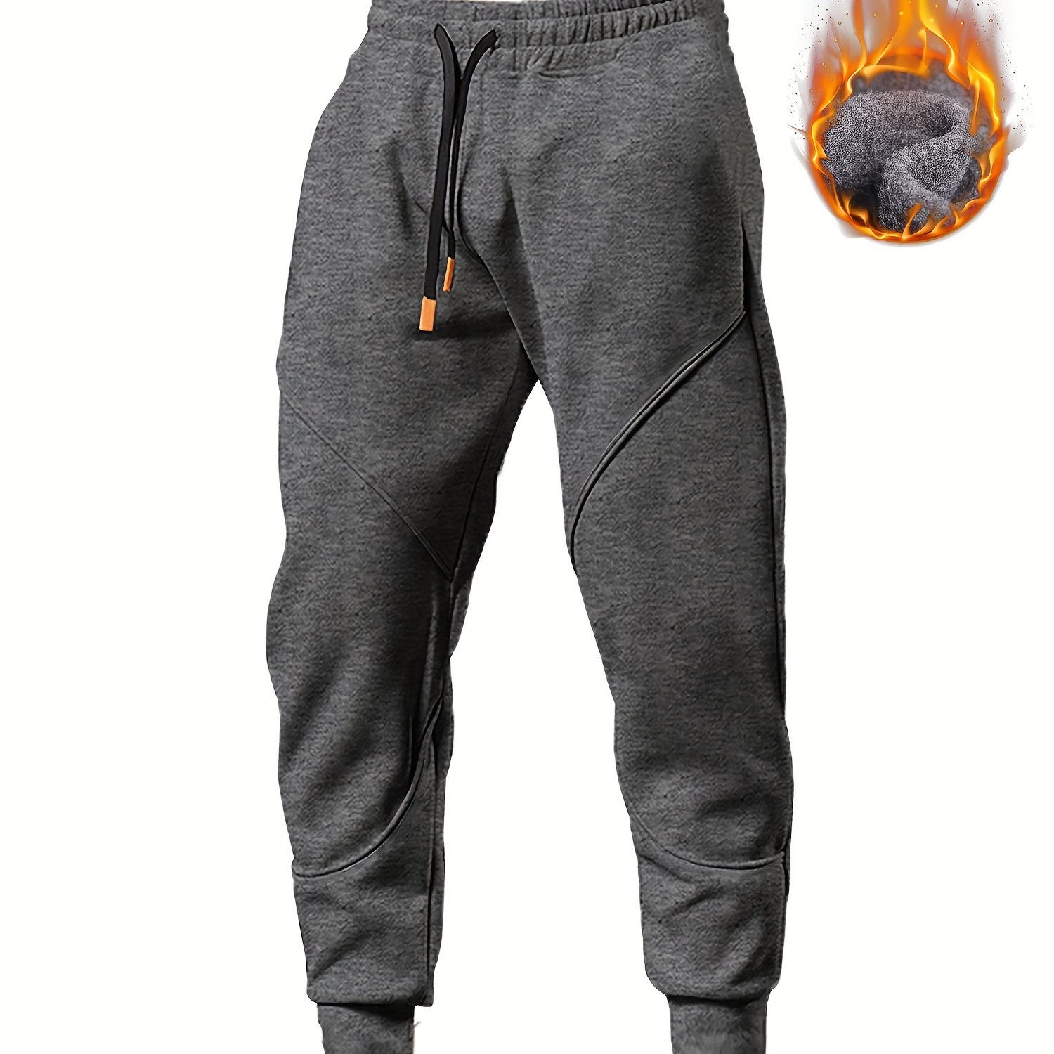 TEMU Drawstring Fleece Sweatpants, Casual Jogger Pants For Autumn