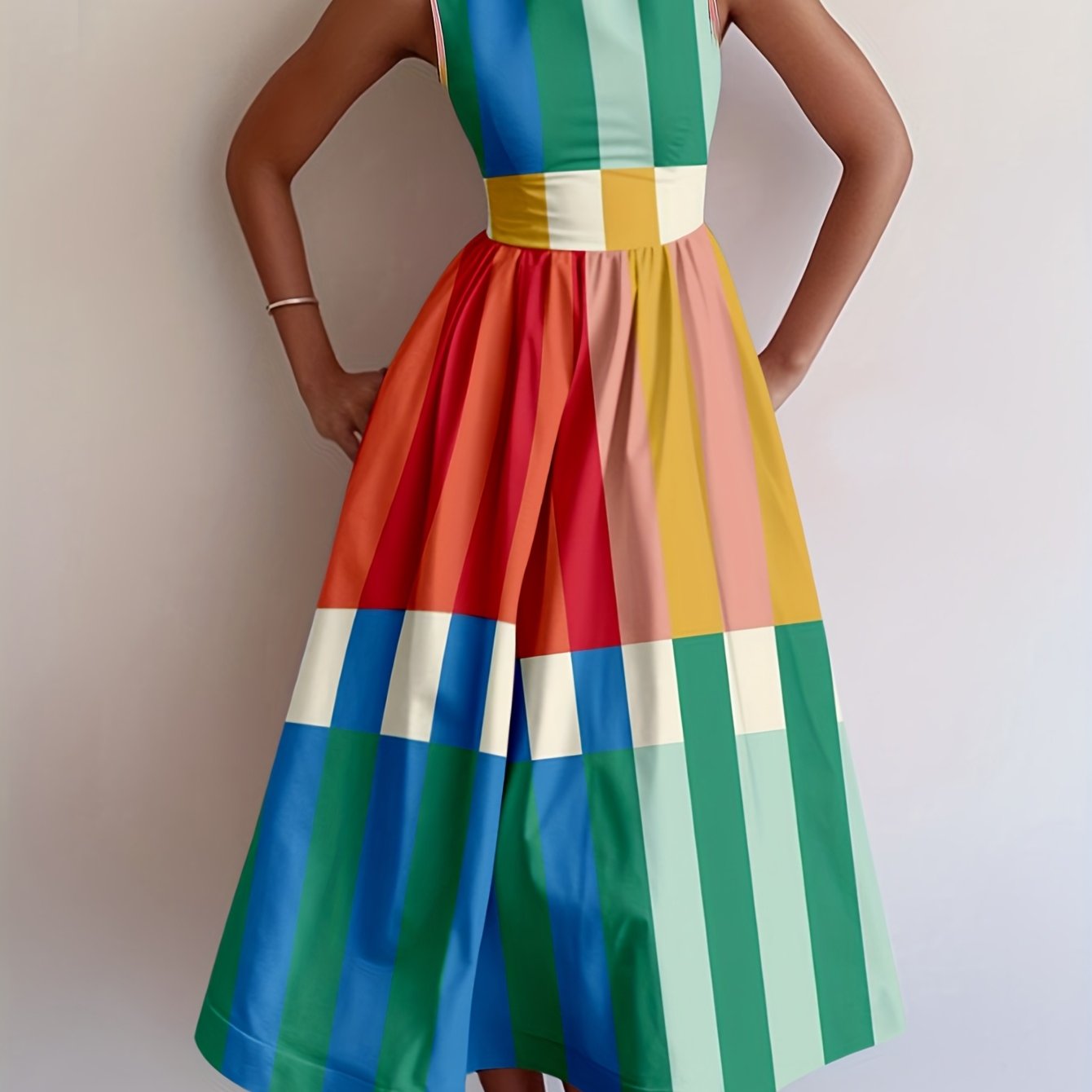 E-shop 2026 Süßes & jugendliches elegantes Damen-Minikleid im böhmischen Urlaubsstil für Partys, Trägerkleid im Midilänge-Stil mit farbenfrohem