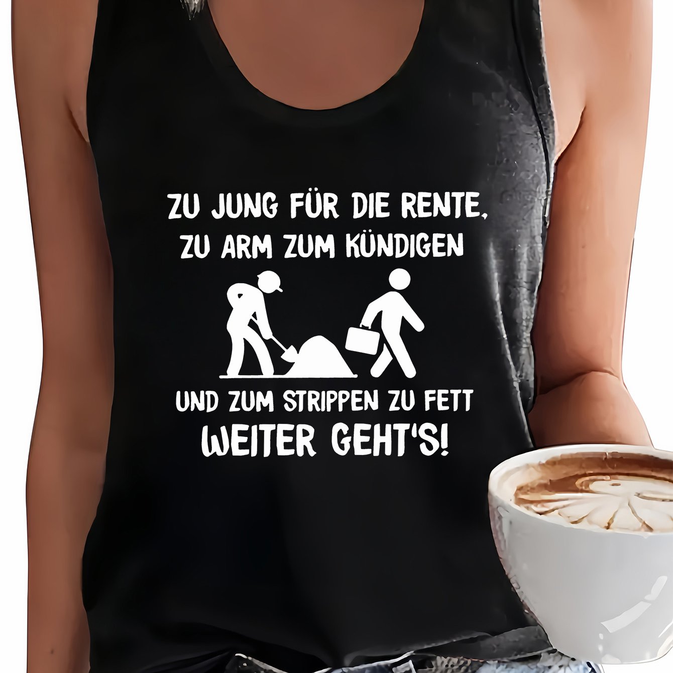 TEMU Plus Size - Plus Size - Too To A Pension, Too To Quit, Too Overweight To Strip. With Fun Graphic Printed Plus-size Vests. Sleeveless Round-neck