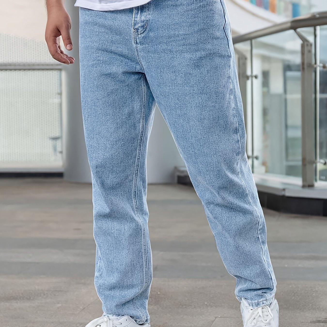 Image of Men's Cargo Pants Jeans Suitable For Outdoor Sports Pants Lightweight Sports Pants Open Sports Pants Mid-waist Loose Side Pocket Casual Party