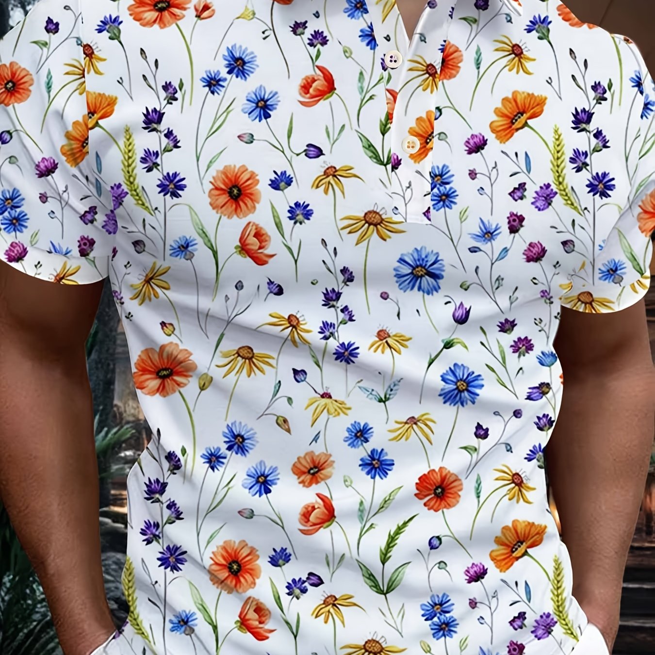 TEMU New! Men's 3d Printed Casual Short-sleeve Shirt, Suitable For Golf And Casual Attire