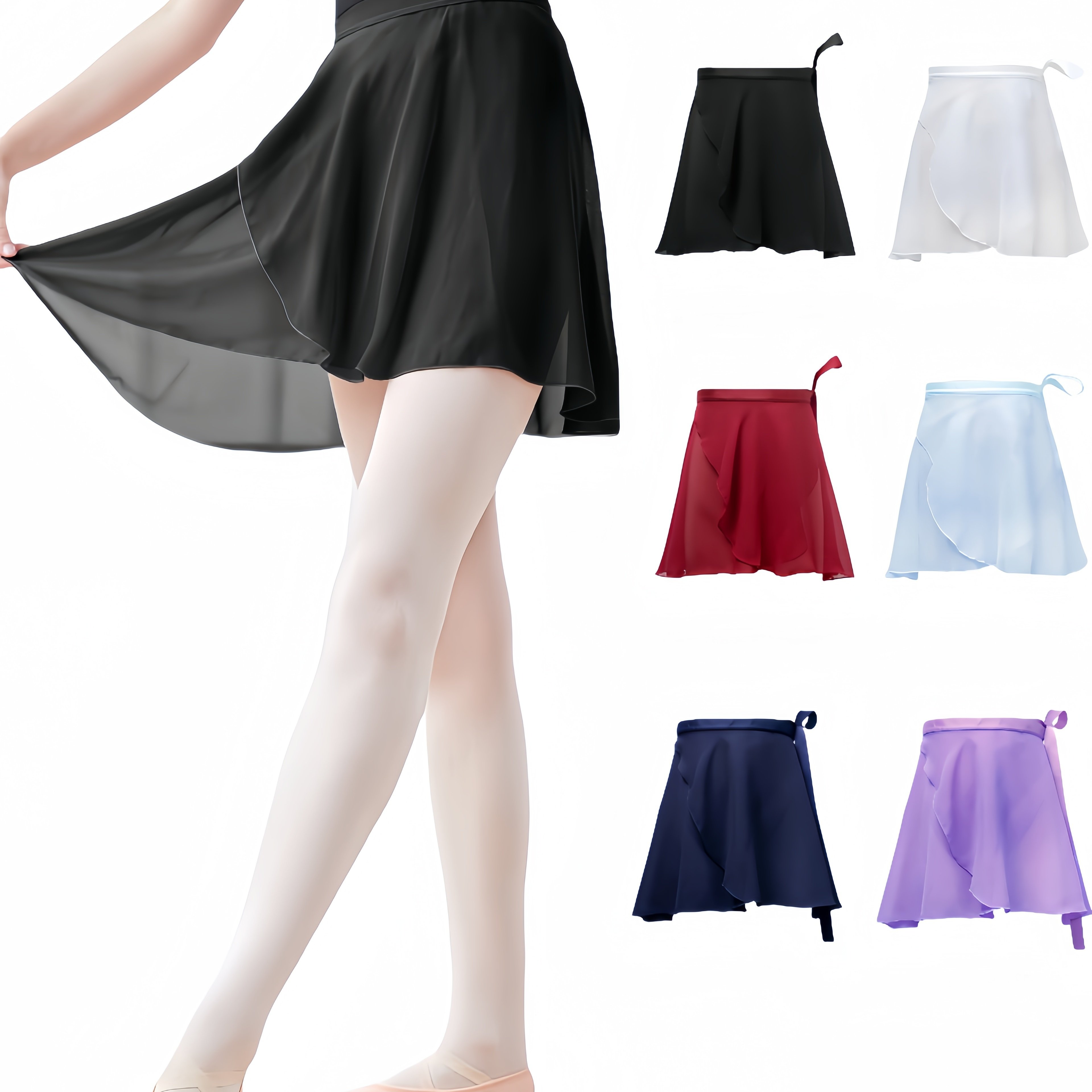 Image of Women's Translucent Ballet Tutu Dance Short Skirt With Tie-waist, Practice Gymnastics Maxi Beach Skirt, Hip-covering Wrap Skirt, Women's Clothes