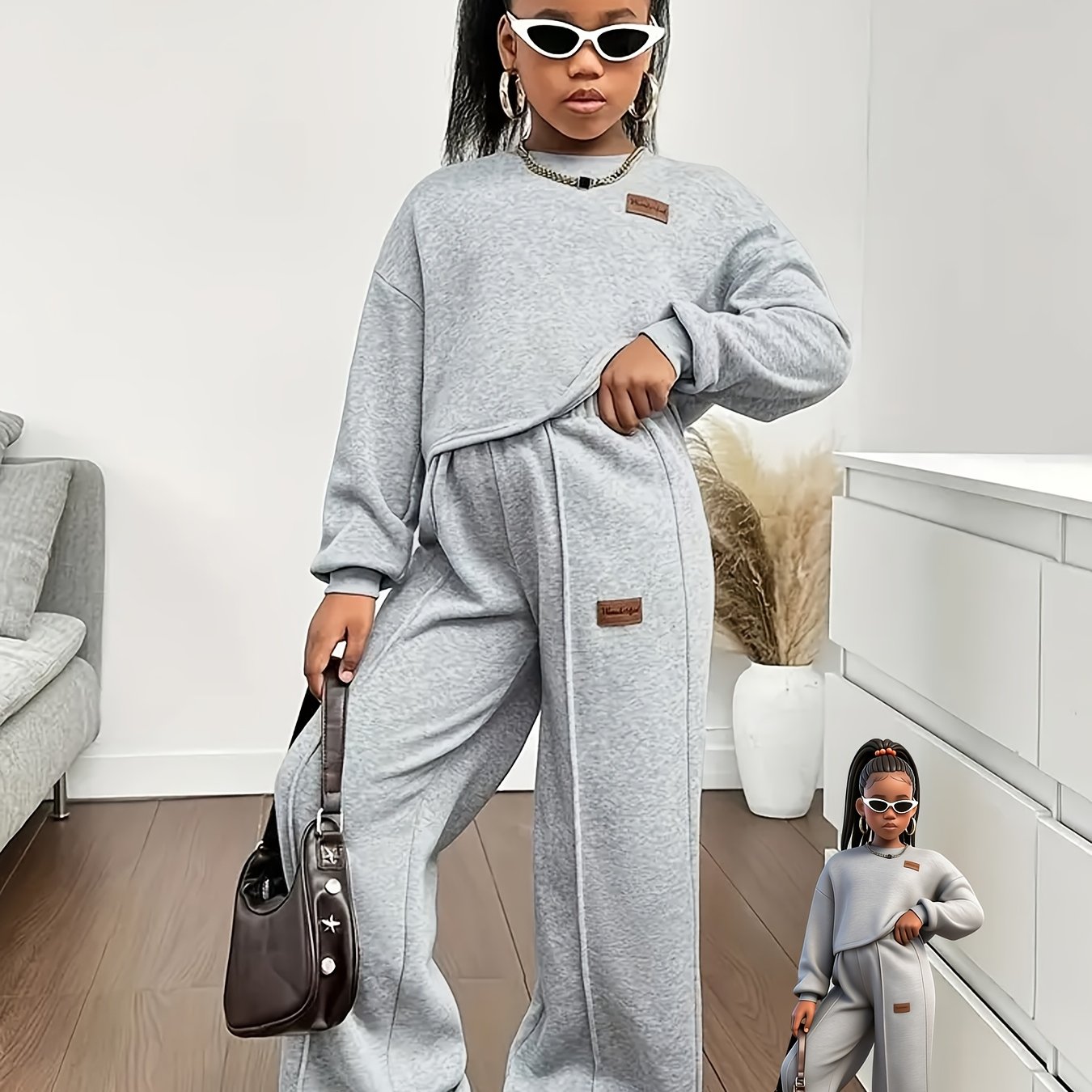 Image of Girls' Autumn Set, New Long-sleeve Outdoor Casual Girls' Clothing, 2-piece Set With Long Sleeves And Long Pants, Perfect For Outdoor