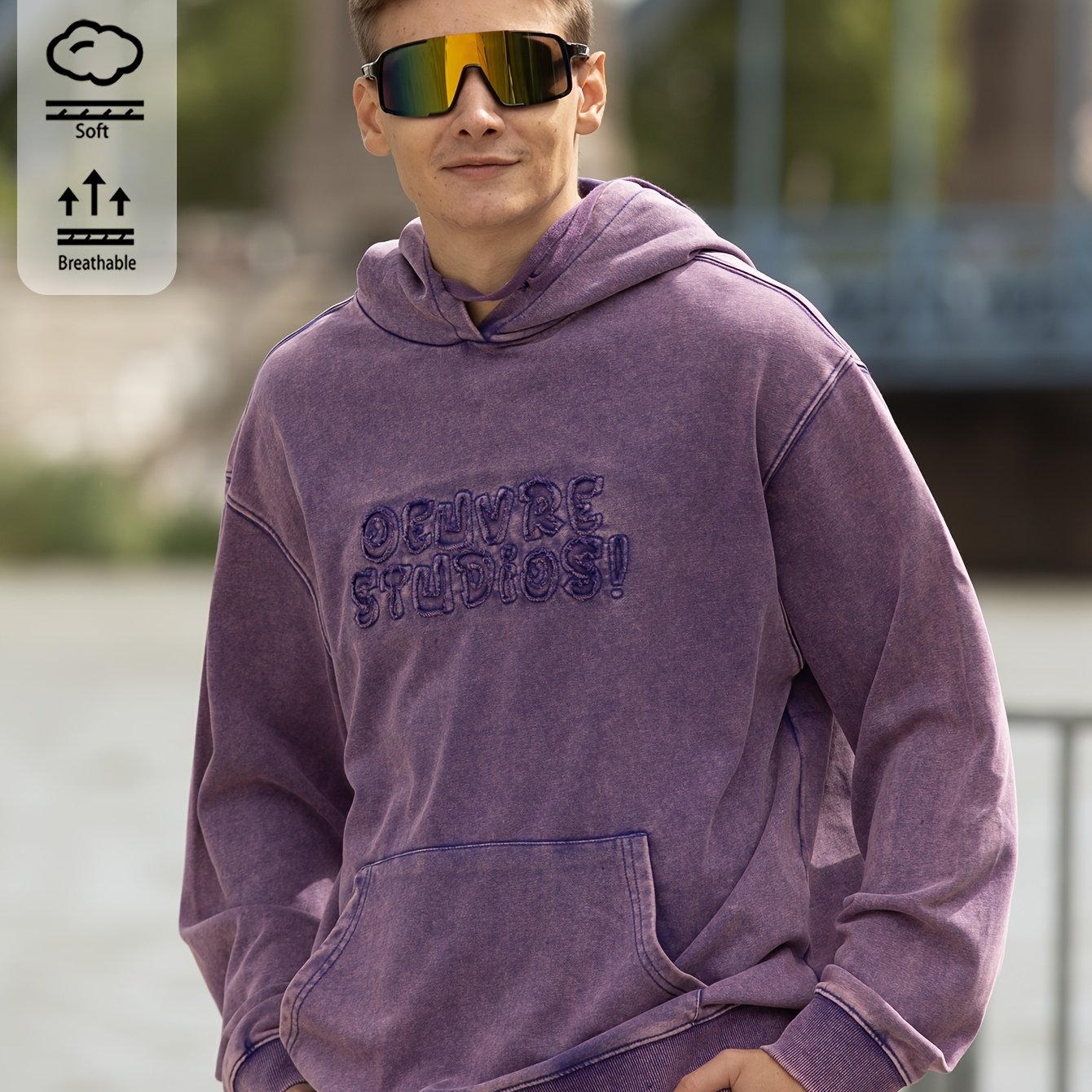 Men's Pure Hooded Sweatshirt | Soft And Breathable Casual Long-sleeved Top With Pockets For Spring And Autumn