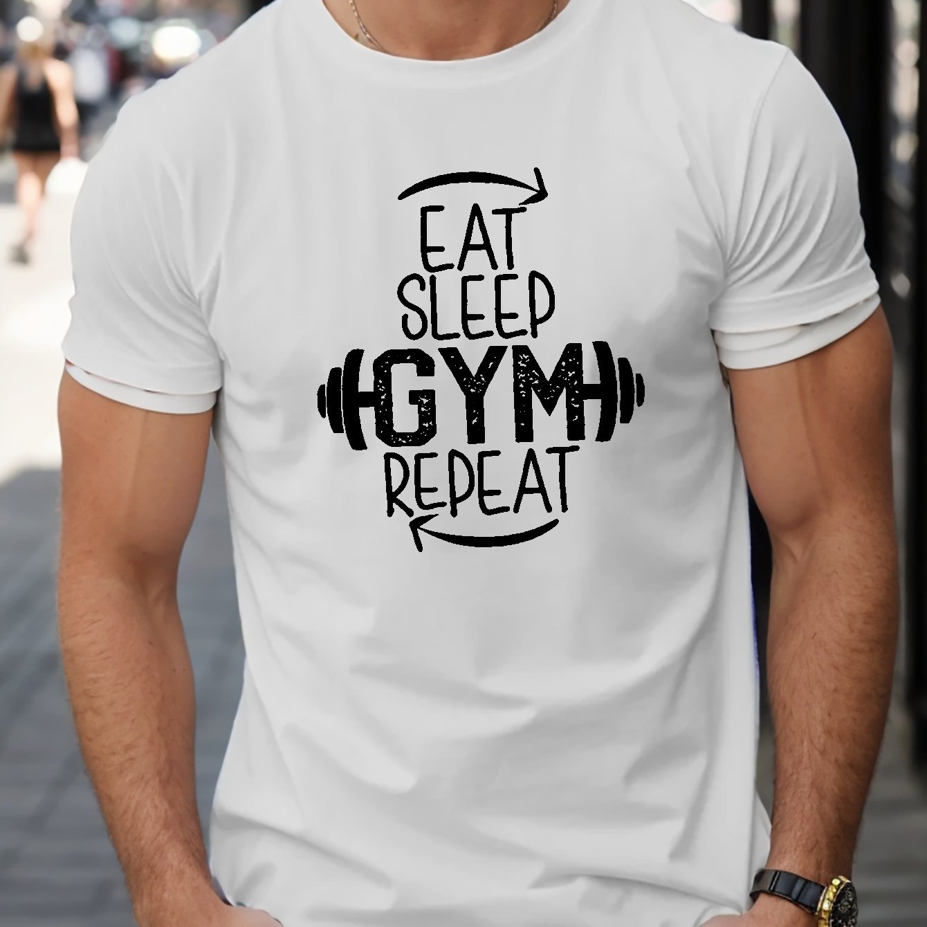 EAT SLEEP GYMNASTICS REPEAT Print Camiseta De Manga Curta - Temu