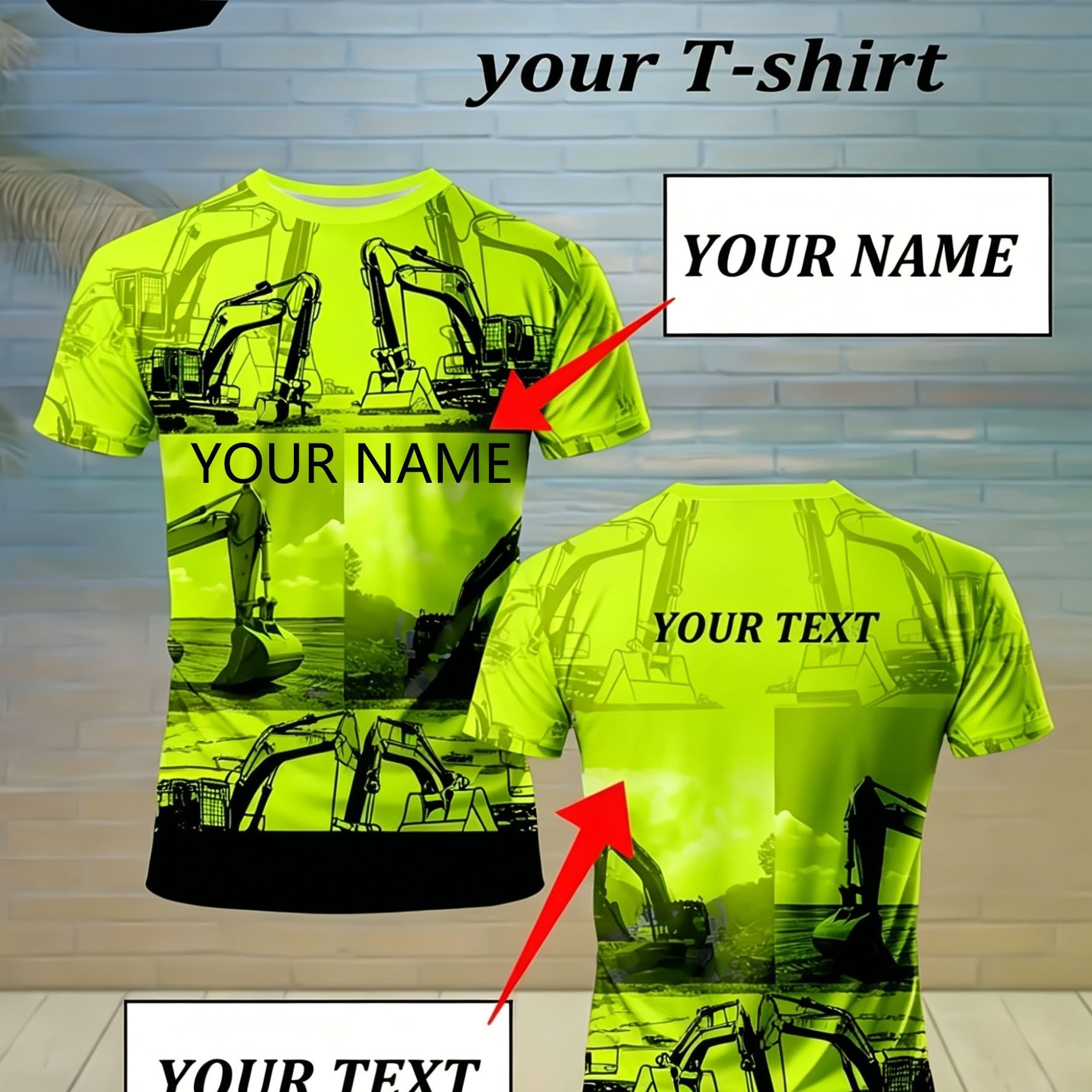 TEMU Custom Men's Personalized Workwear - , Breathable And Sweat-wicking, Competition-themed Short Sleeve T-shirt - Custom Text/logo, Breathable Crew
