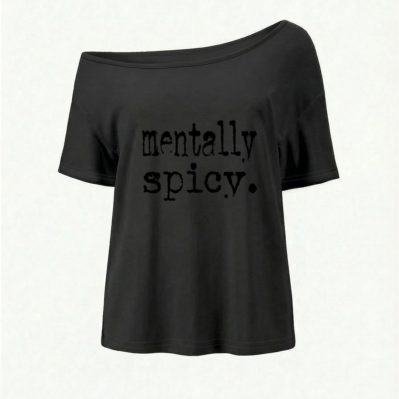 TEMU Plus Size, New 2026 Summer Women's Fashion: Off-shoulder T-shirts And Asymmetrical Neckline T-shirts. The Fabric Is Comfortable, Soft, And