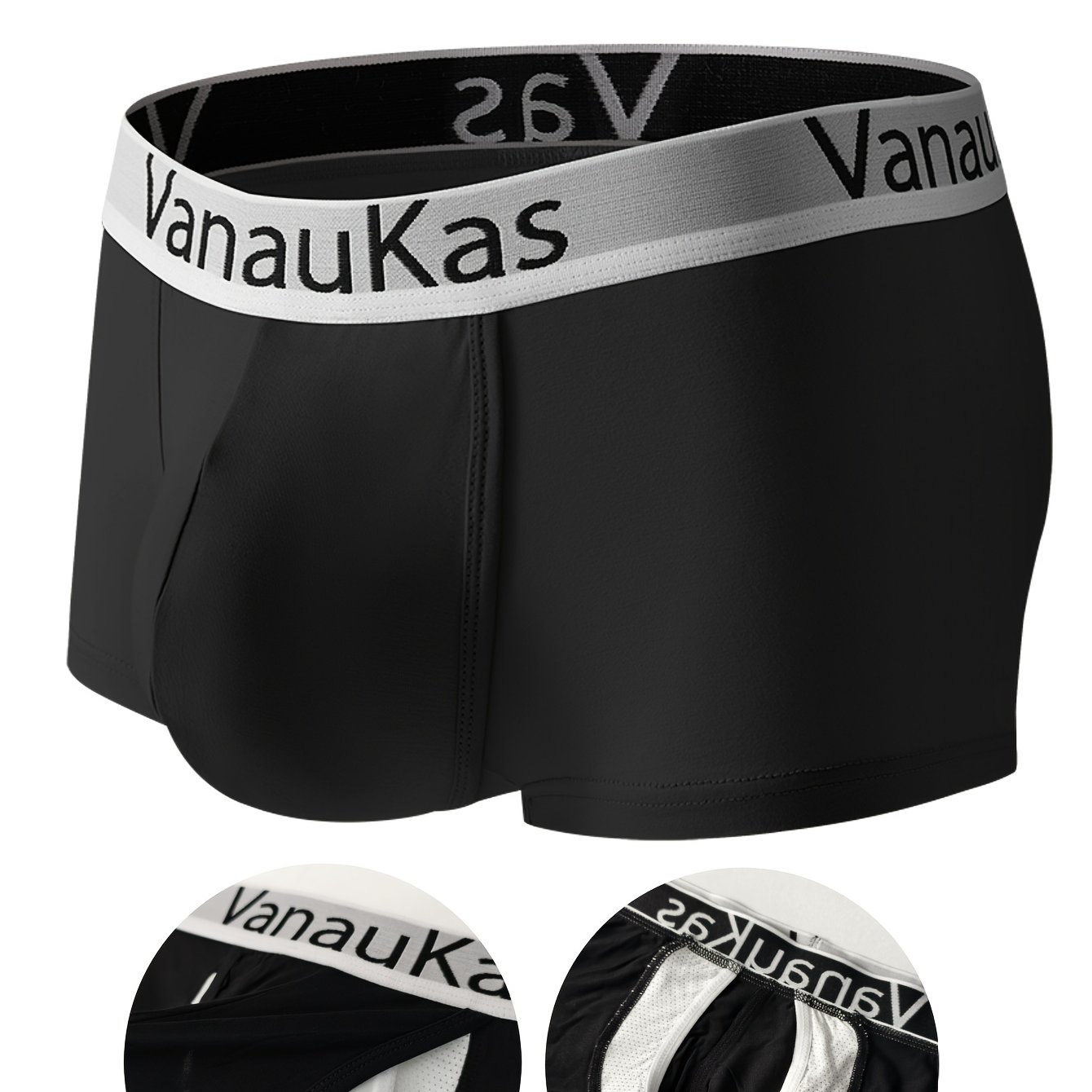 E-shop Atmungsaktive VLE Herren Unterwäsche - Weiche, gesunde, transparente, einfarbige Boxershorts aus dehnbarem Stoff, bequeme Alltagsunterwäsche für