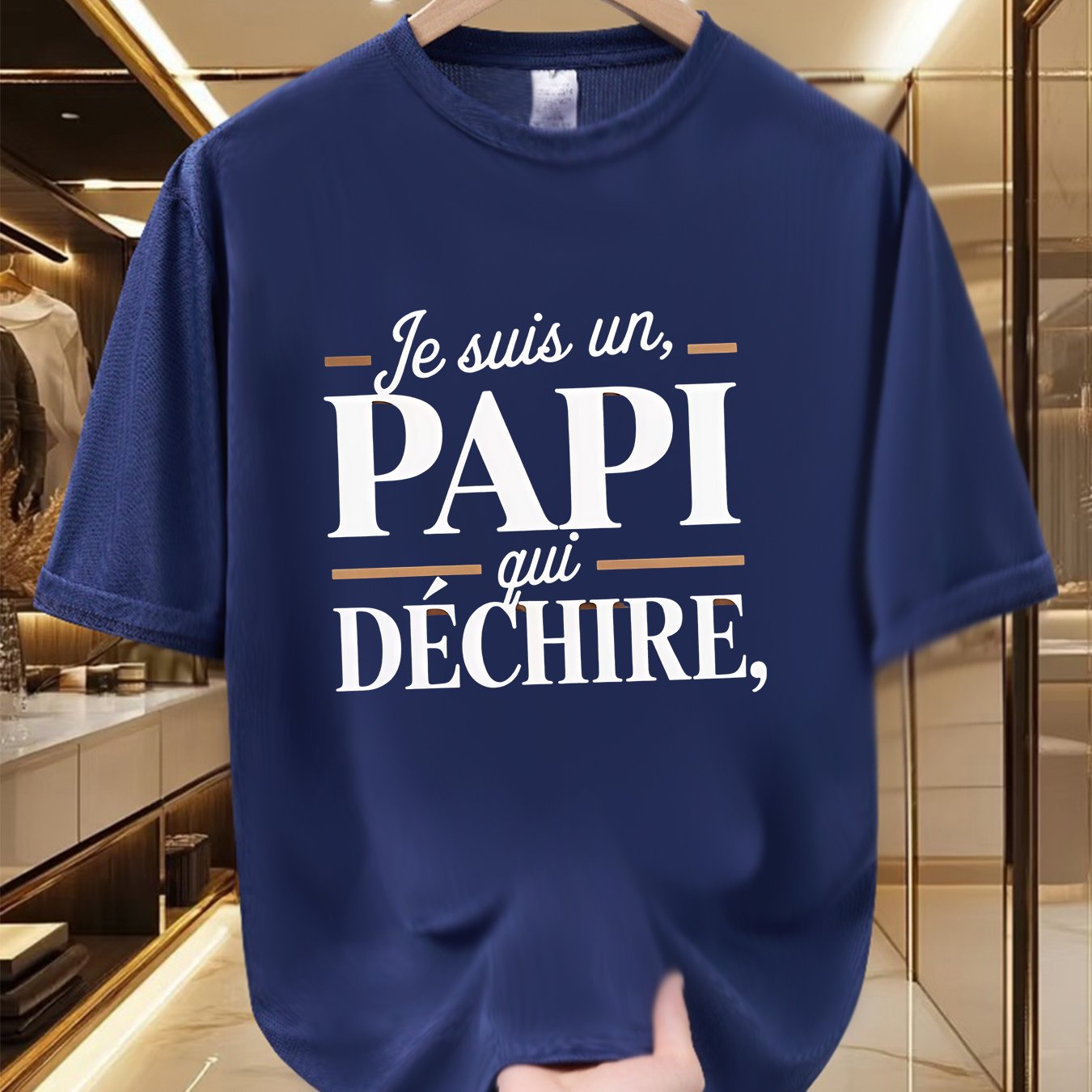 TEMU T-shirt Homme - T-shirt 'Cool ', et Respirant, de Polyester, Typographie Attrayante, Col Rond, T-shirt d'Été à Manches Courtes, T-shirt Amusant