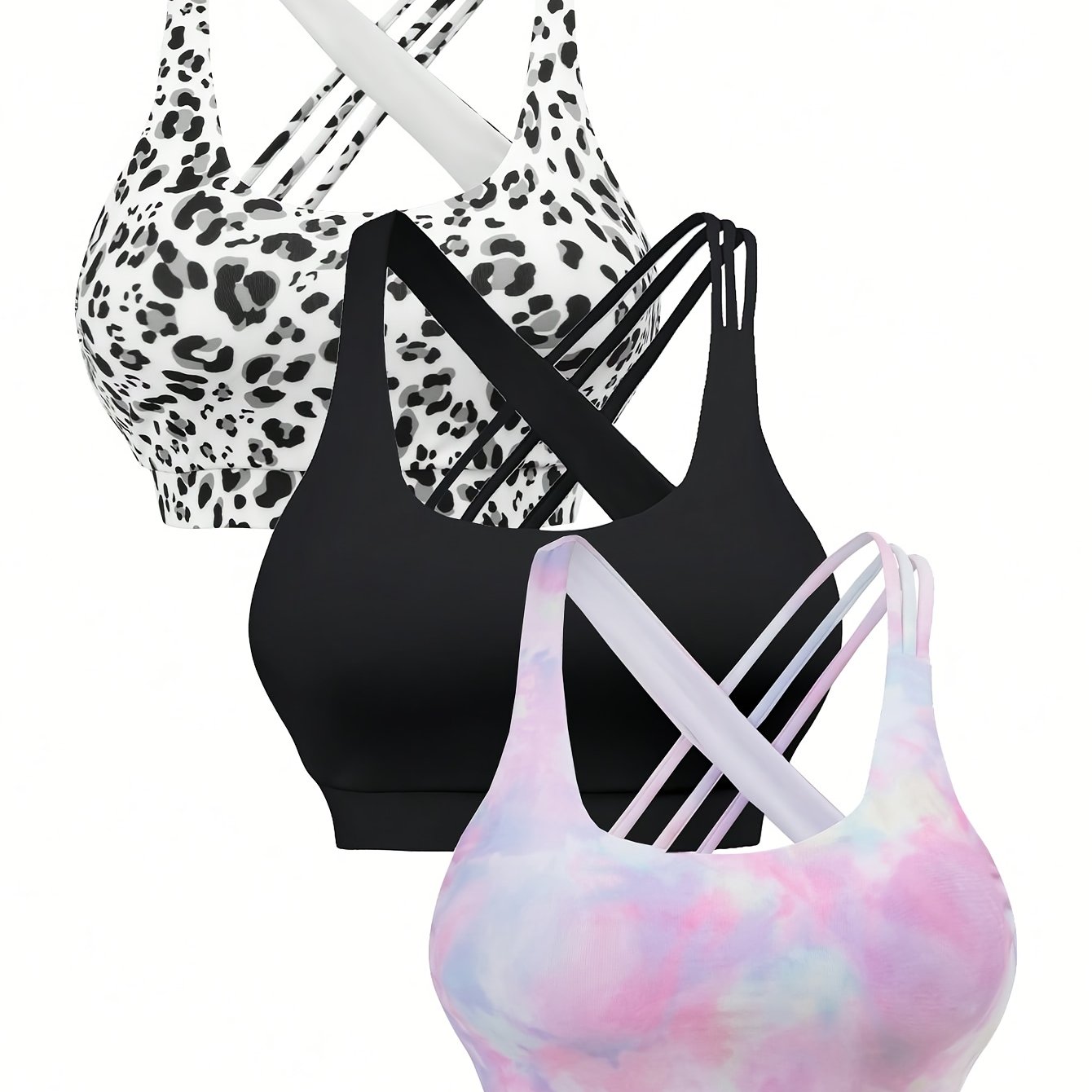 -cross Back Shockproof Push-up Yoga Bra 1pc Sports Bra