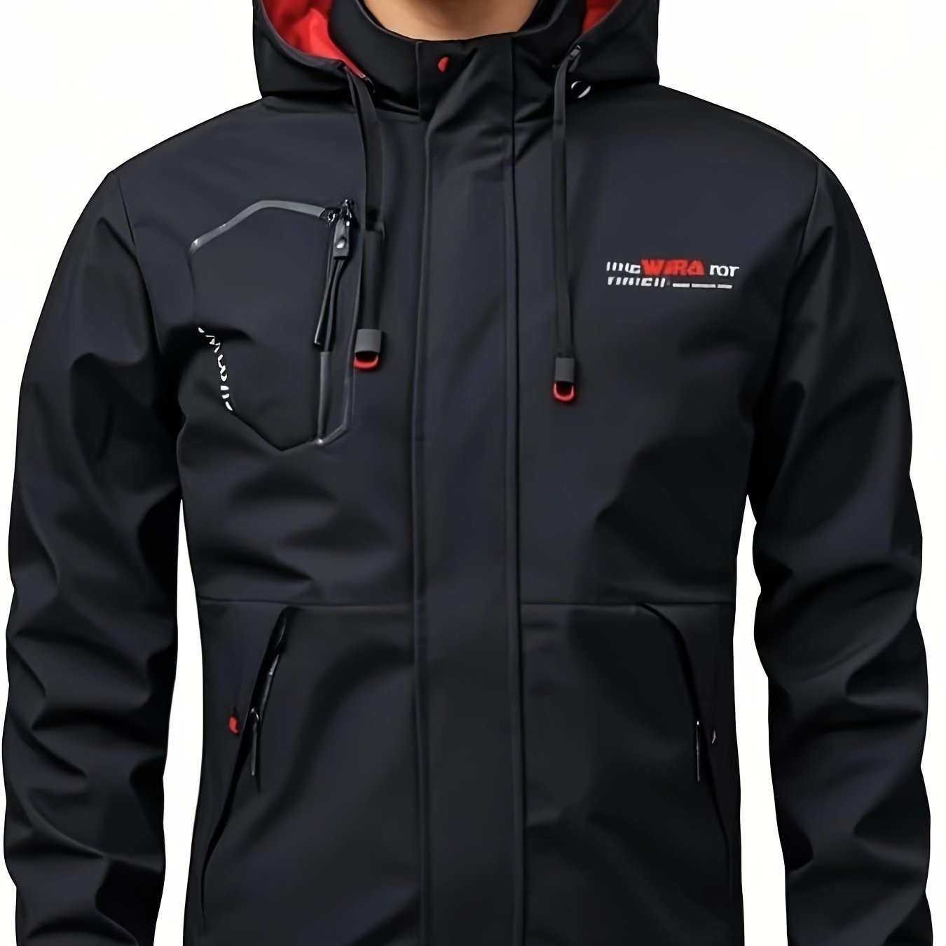 E-shop Leichte Outdoor-Jacke mit Kapuze für Herren, Sportmantel, Innenfutter aus Mesh-Gewebe