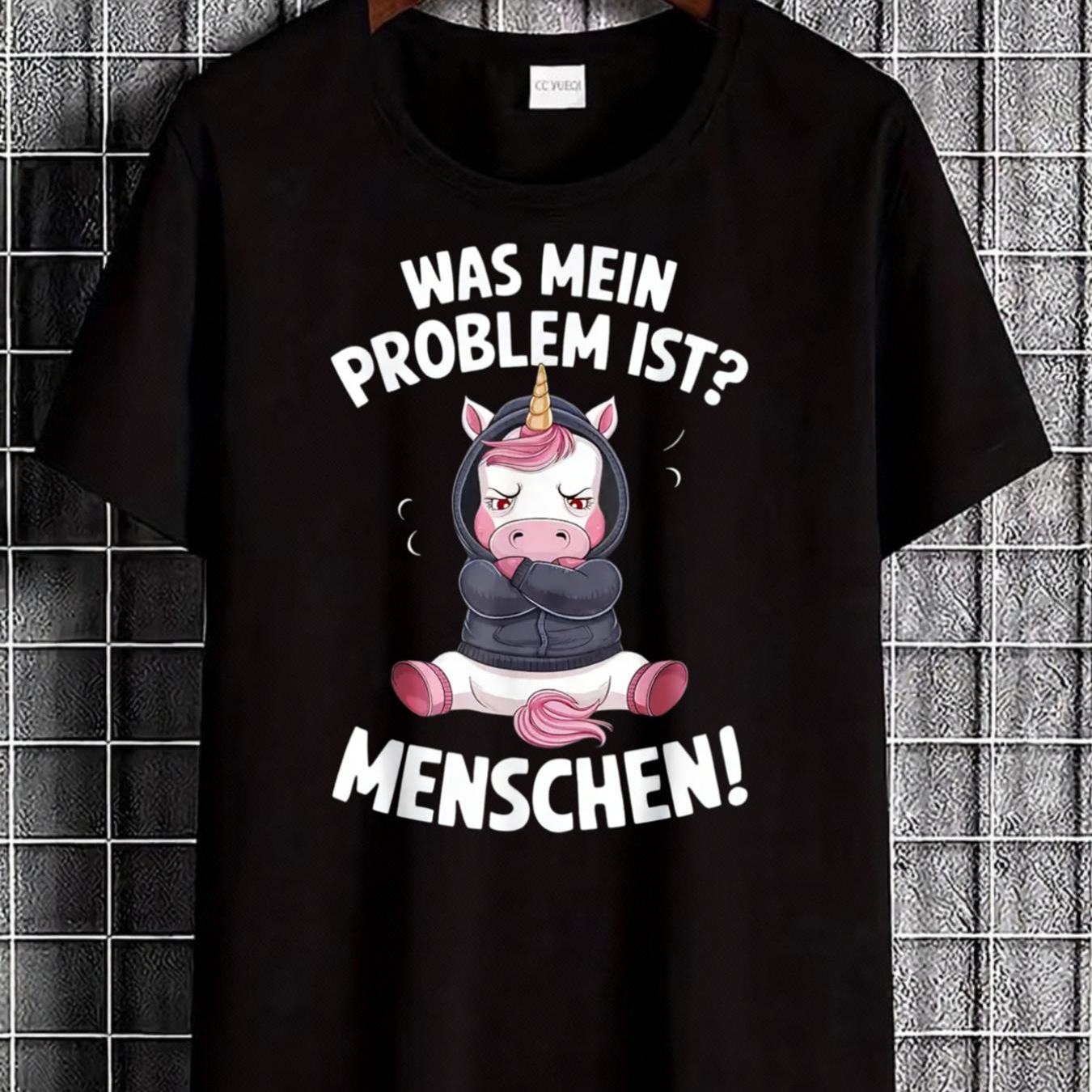 T Shirt With Text Was Mein Problem Ist Menschen For Casual Wear, Plus Size