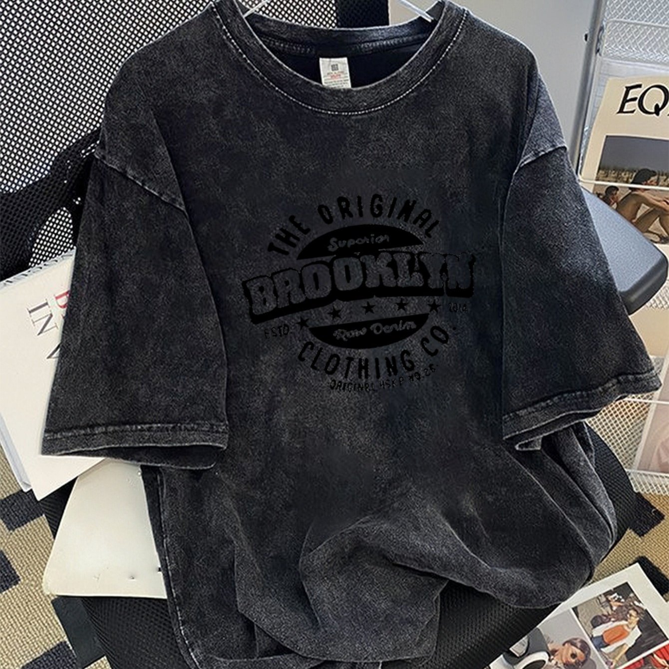 230g Heavyweight 100% Men's T-shirt | Vintage Print, Loose Fit, Crew Neck, Short Sleeves, Plus Size
