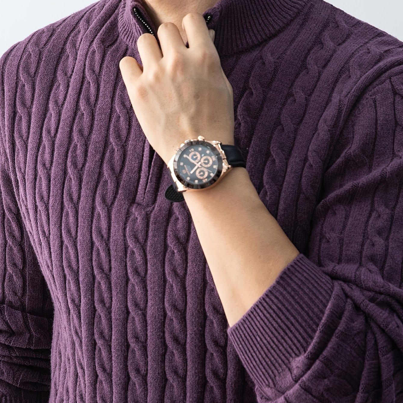 TEMU Christmas Gift For Men, New Twist Zipper Collar Pullover Sweater, Autumn And Winter Style, With Velvet, Thickened, Warm And Cold-resistant, Worn