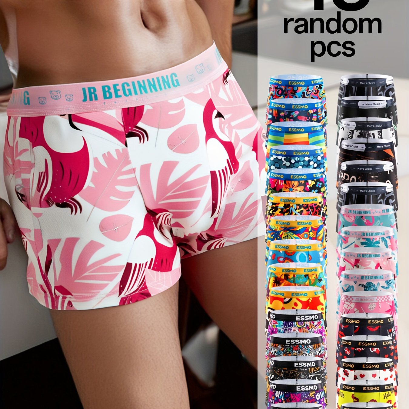 TEMU 15 Stück zufällige Stückzahl Herren-Short-Boxershorts
