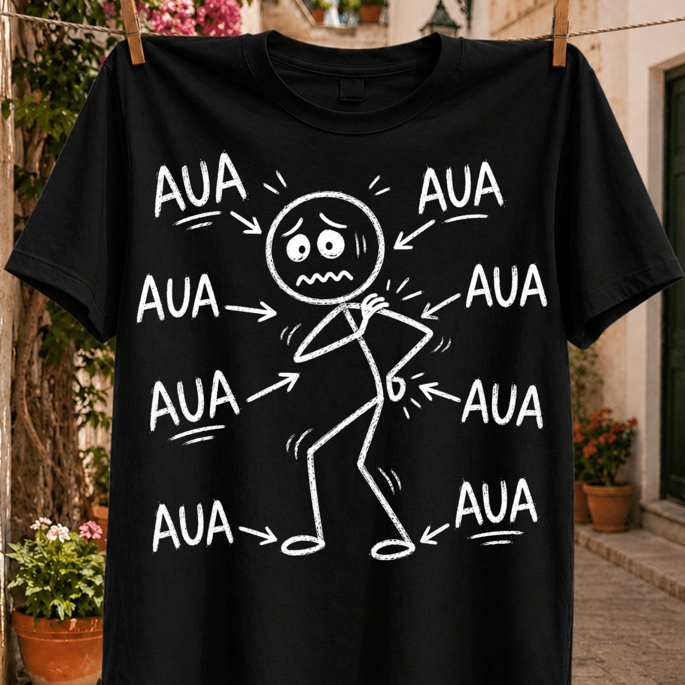 Image of Everywhere Body Pain Graphicchalk Arrows To Neck Back Hip Legs And Feet Unisex All T-shirt
